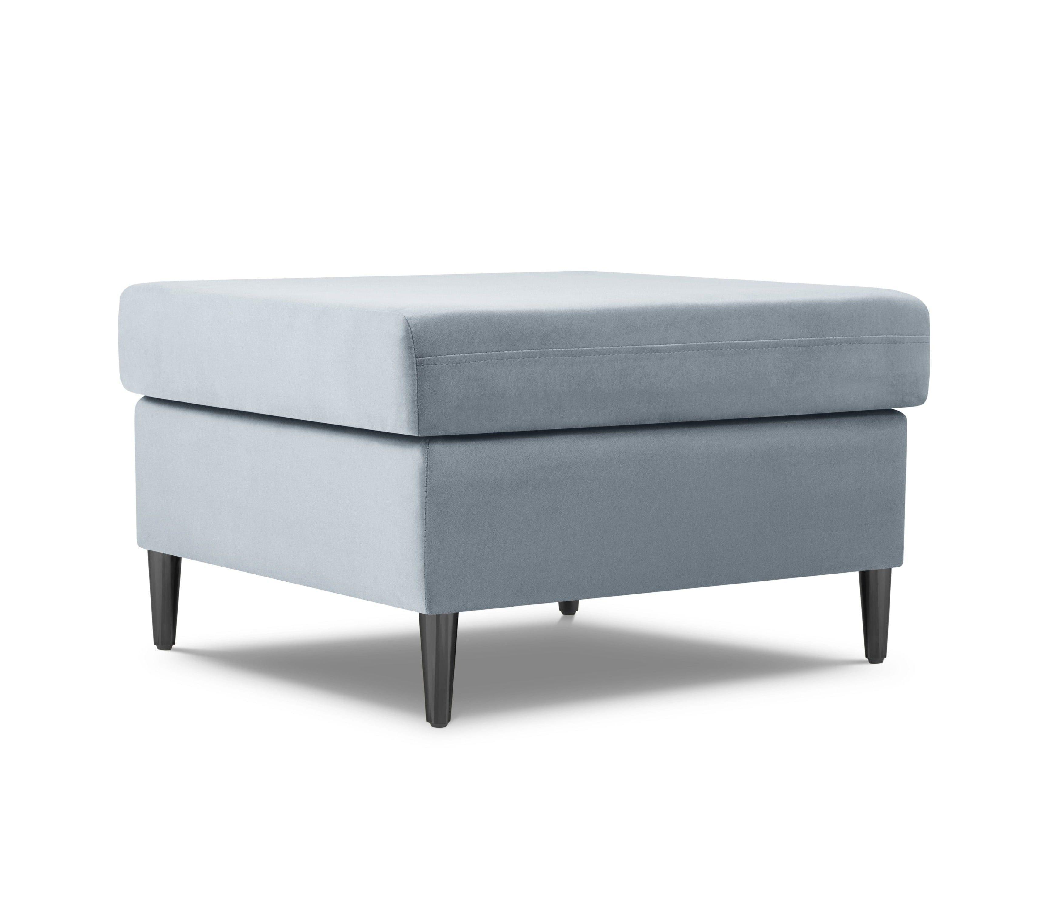 Puf aksamitny KYOTO jasnoniebieski z czarną podstawą Cosmopolitan Design Eye on Design