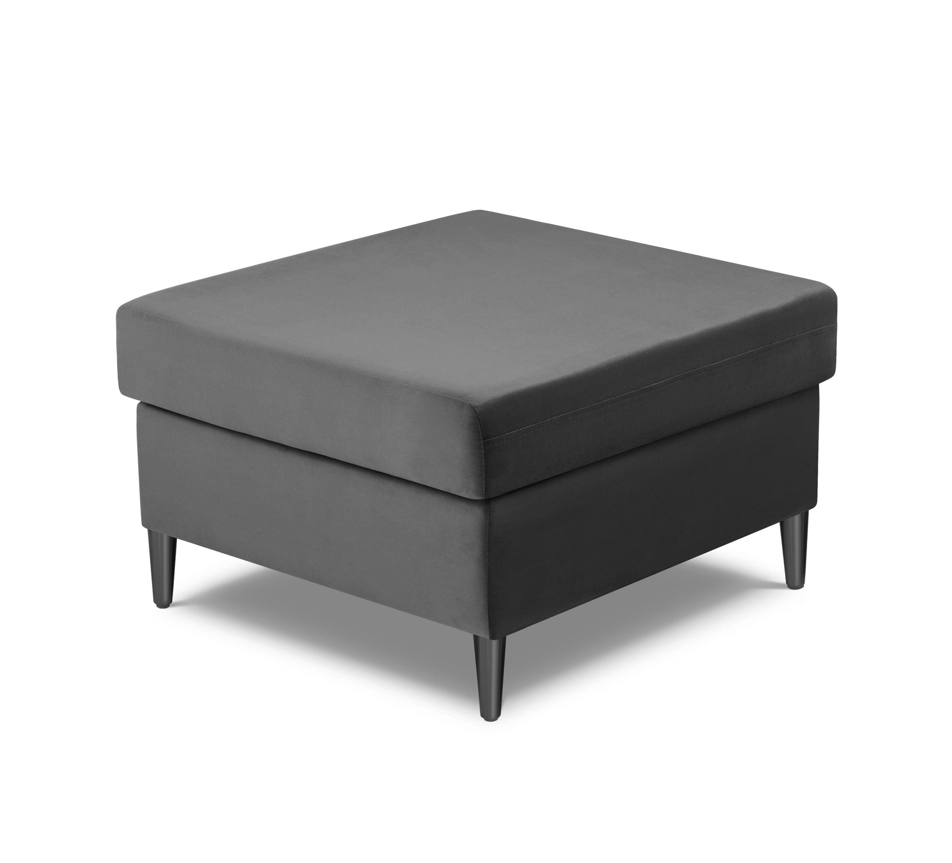 Puf aksamitny KYOTO jasnoszary z czarną podstawą Cosmopolitan Design Eye on Design