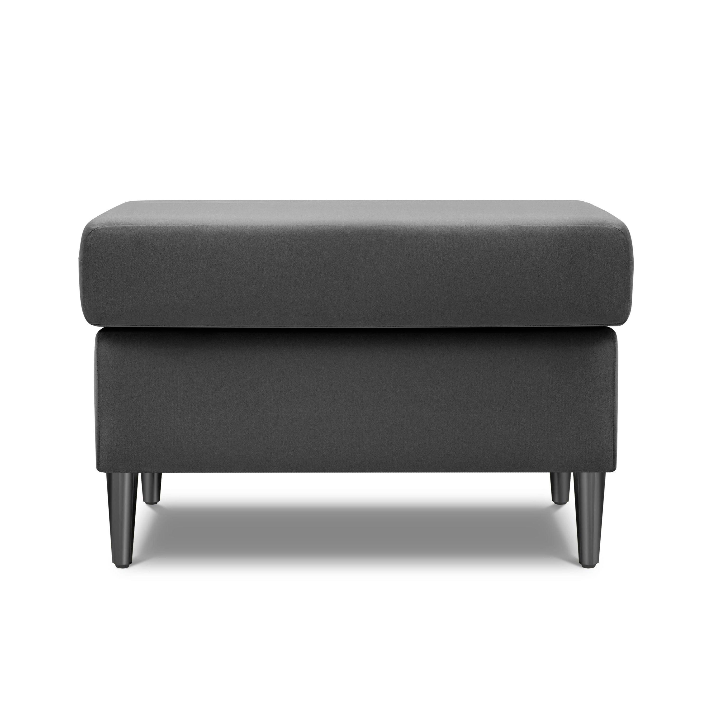 Puf aksamitny KYOTO jasnoszary z czarną podstawą Cosmopolitan Design Eye on Design