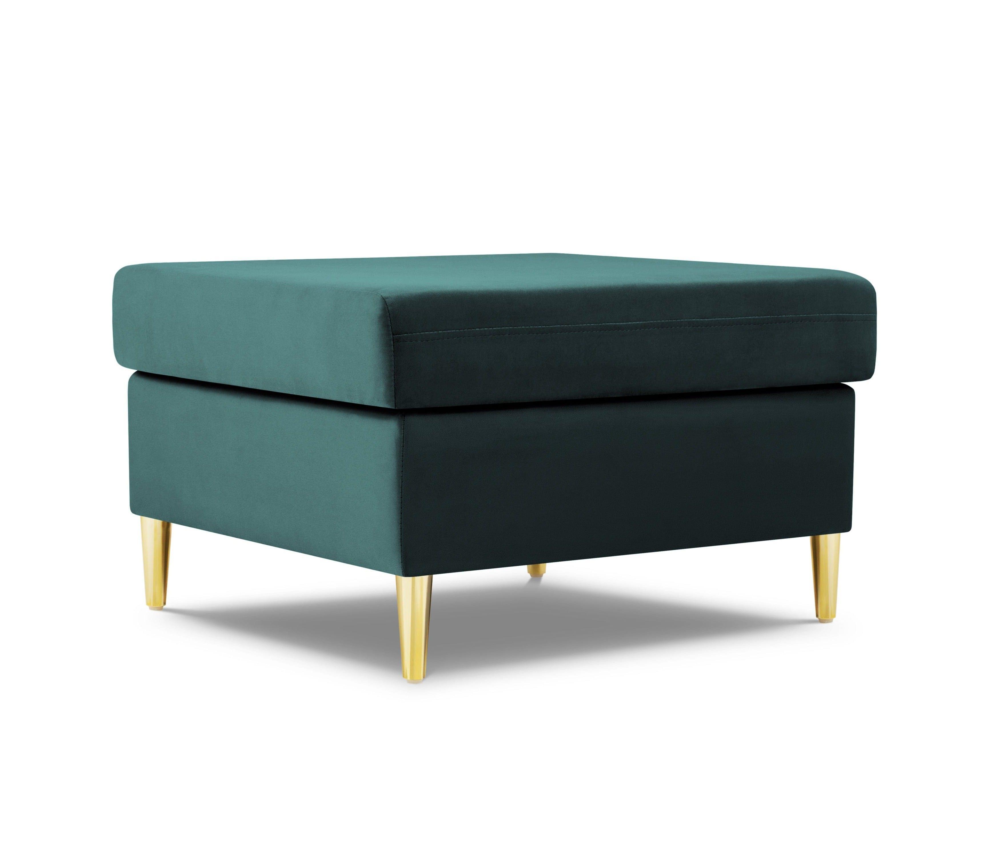 Puf aksamitny KYOTO petrol ze złotą podstawą Cosmopolitan Design Eye on Design