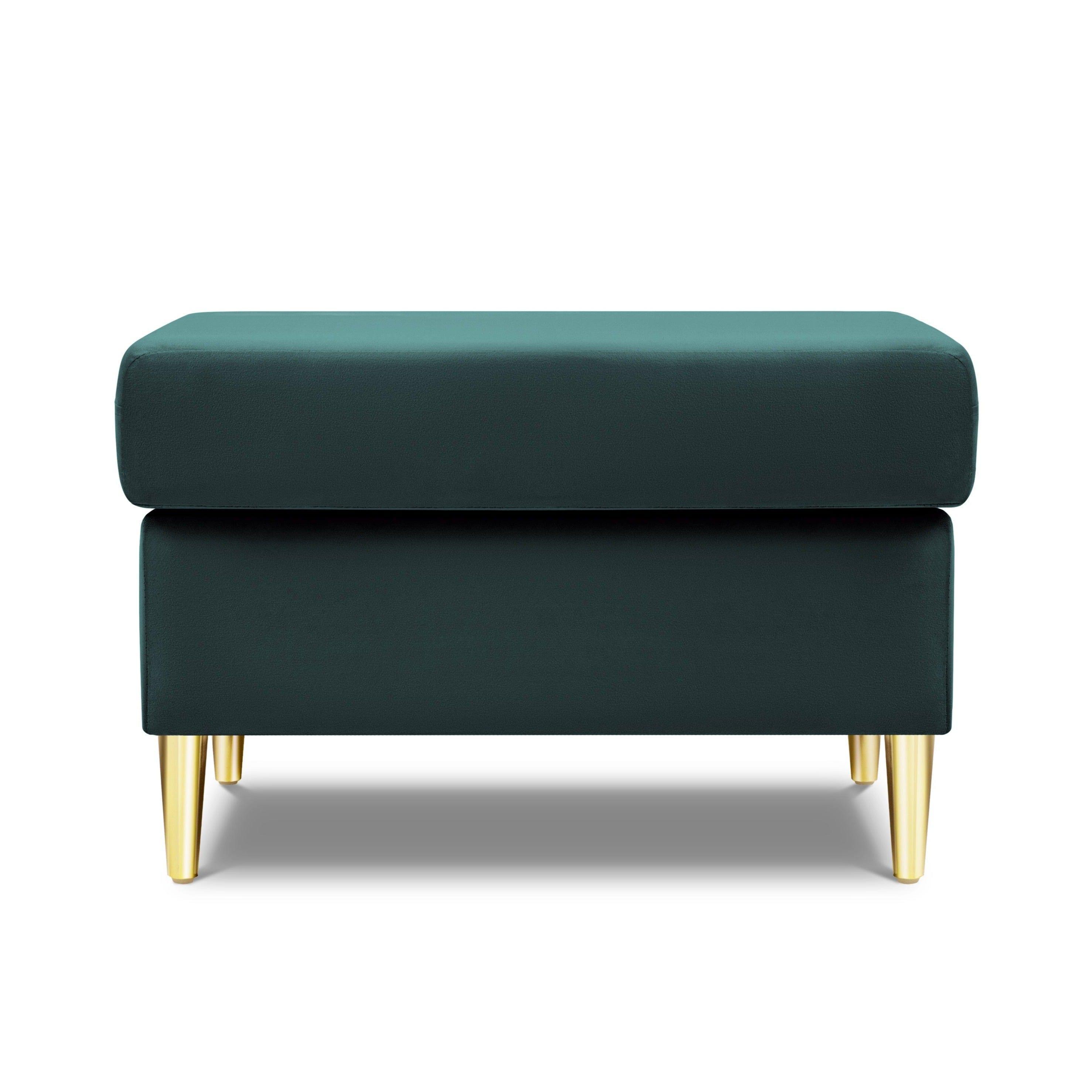 Puf aksamitny KYOTO petrol ze złotą podstawą Cosmopolitan Design Eye on Design