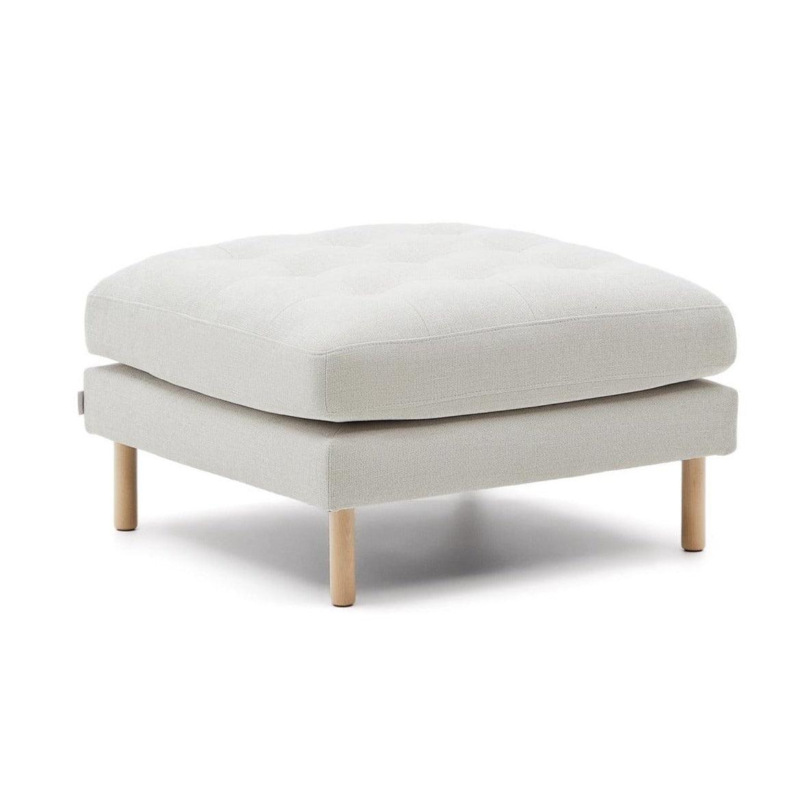 Puf DEBRA perłowy szenil z bukową podstawą La Forma Eye on Design