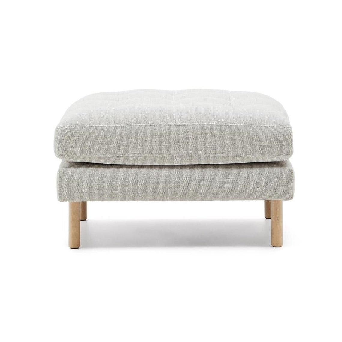 Puf DEBRA perłowy szenil z bukową podstawą La Forma Eye on Design