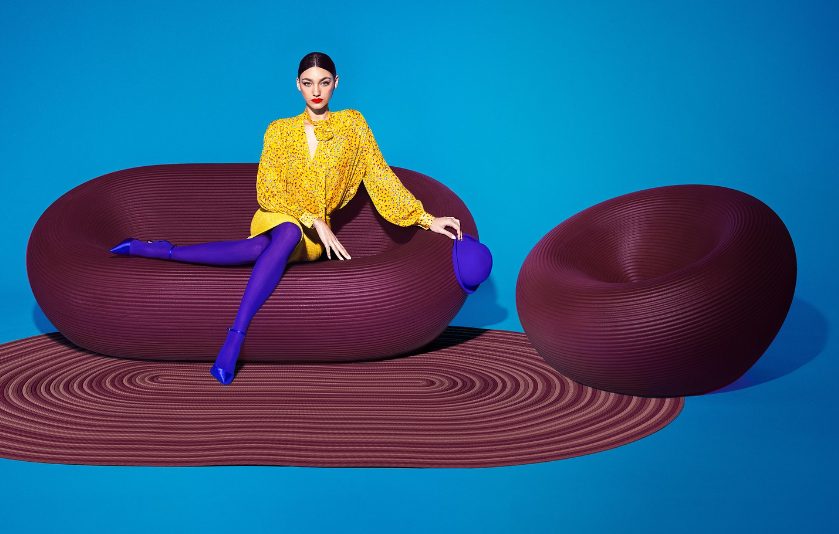 Green outdoor round rug NAMI