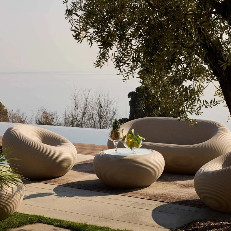 Green outdoor round rug NAMI