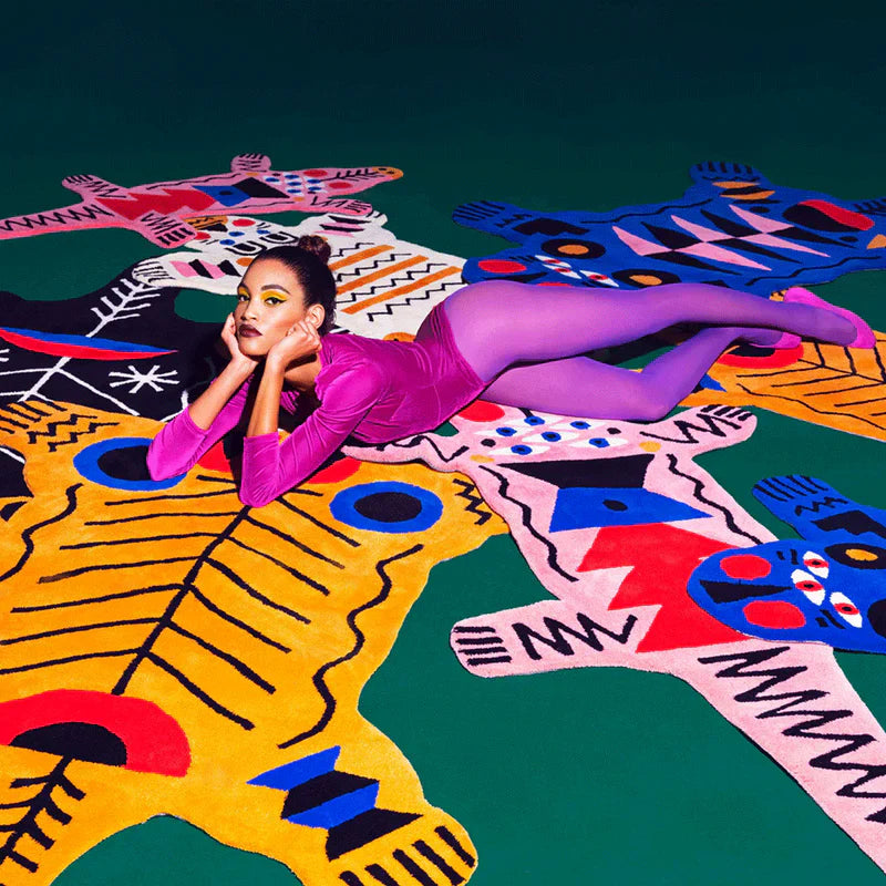 Decorative rug GORILLO black