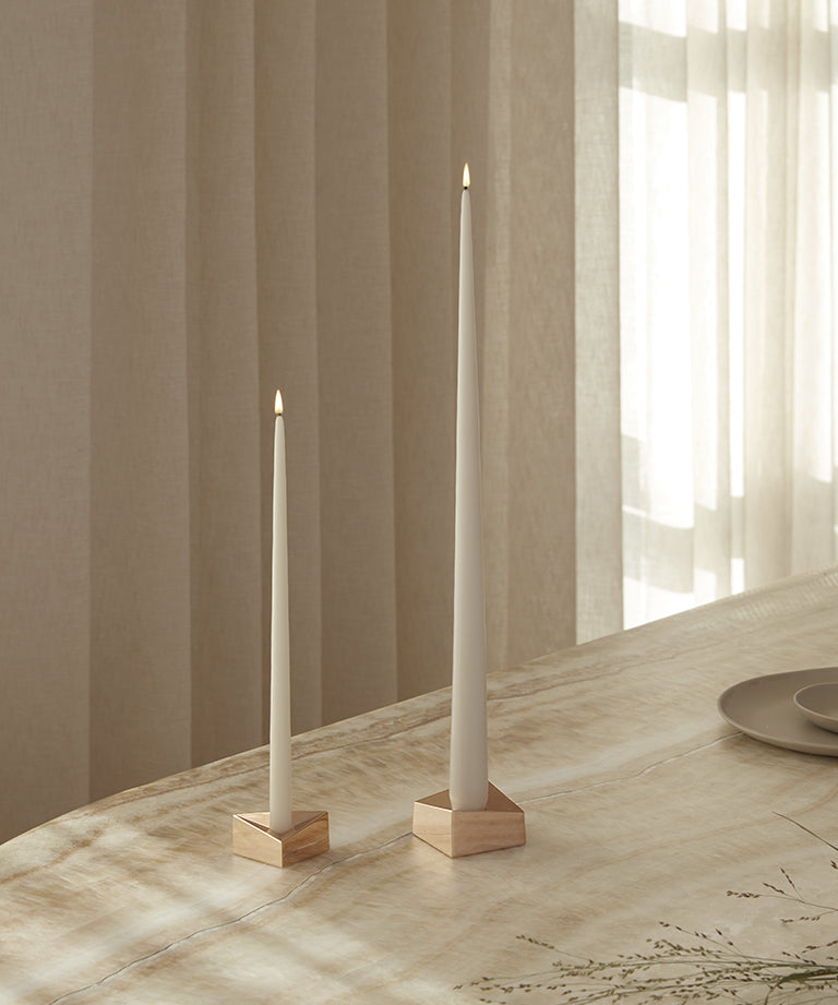 Súprava 4 sviečok STOFF NAGEL zlomená biela