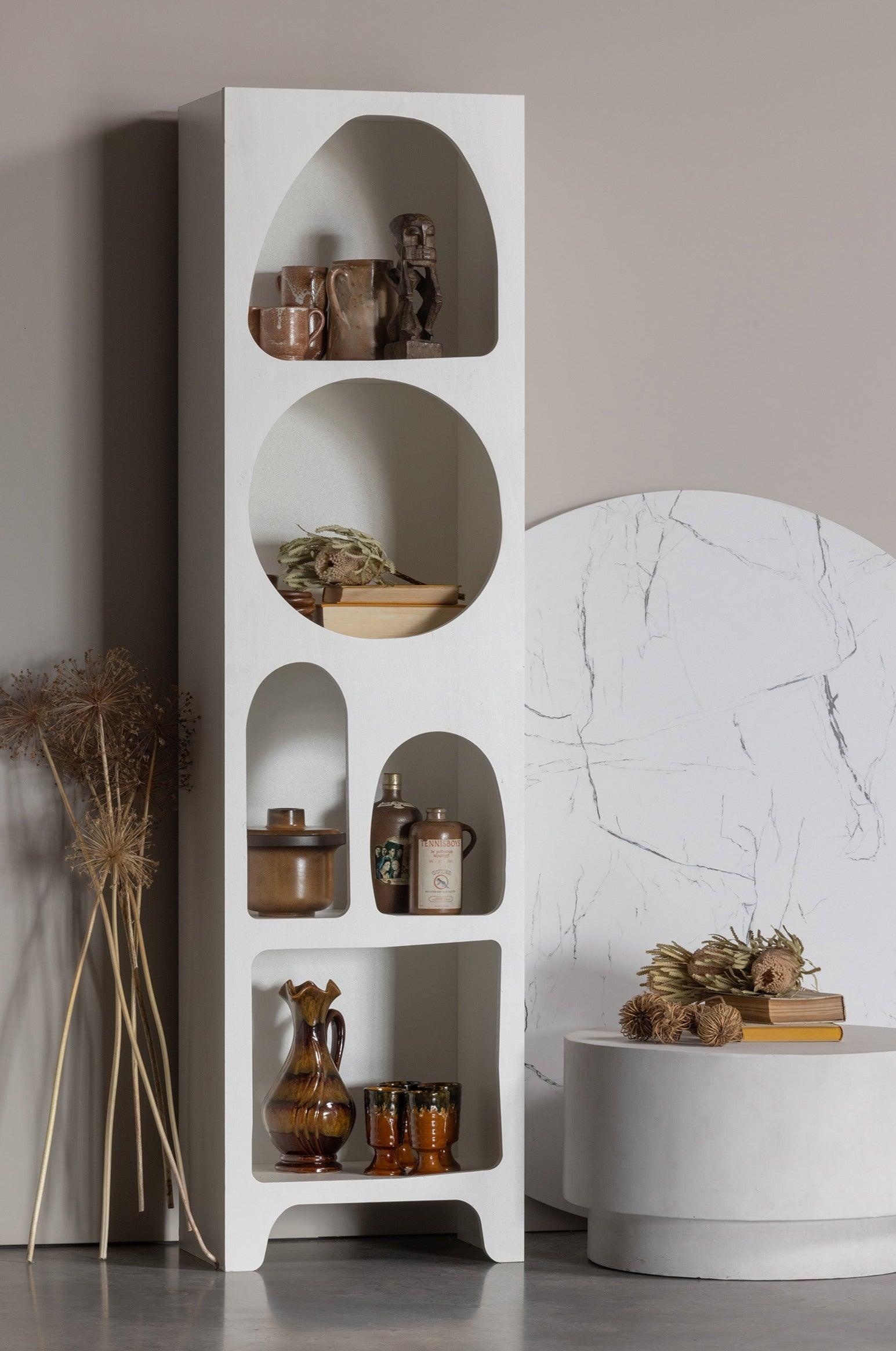 Regał wąski CAZ biały Woood Eye on Design