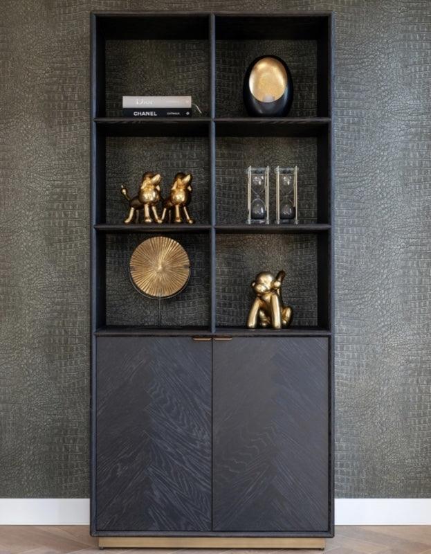 Regał z drzwiczkami BLACKBONE mosiężny Richmond Interiors Eye on Design