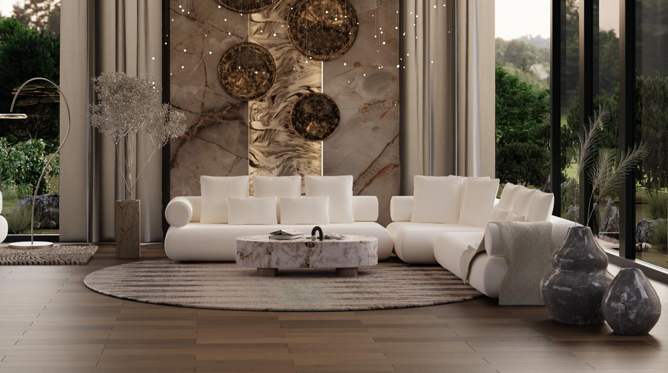 Right-facing modular corner sofa CASABLANCA customizable