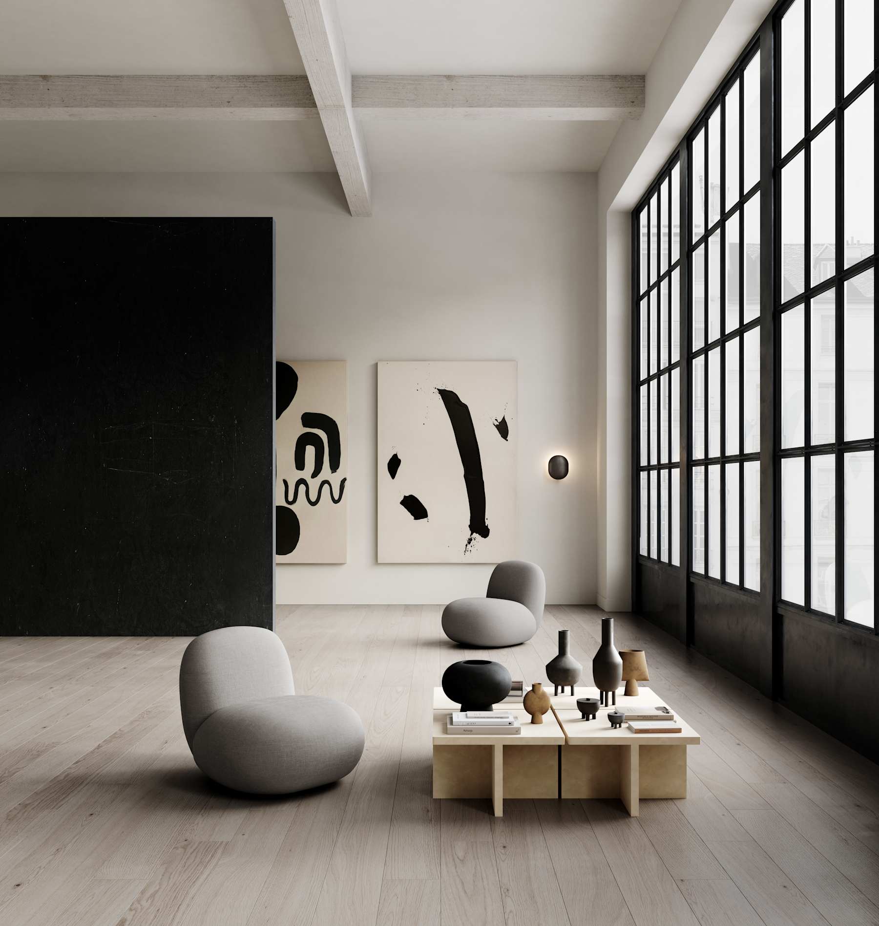 Fotel bez podložiek TOE FLAT šedý