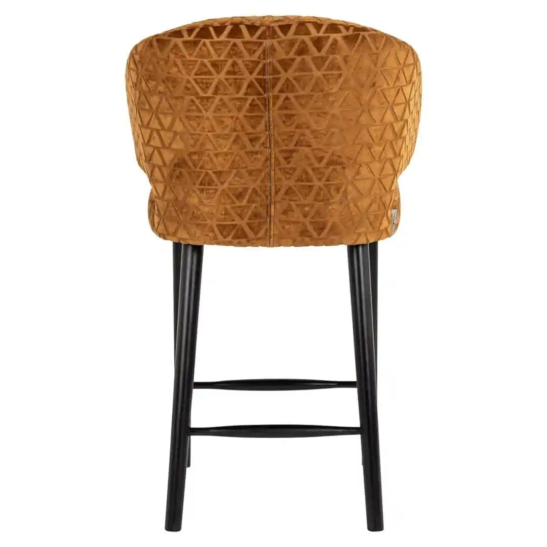 INDIGO brown stool with a black base