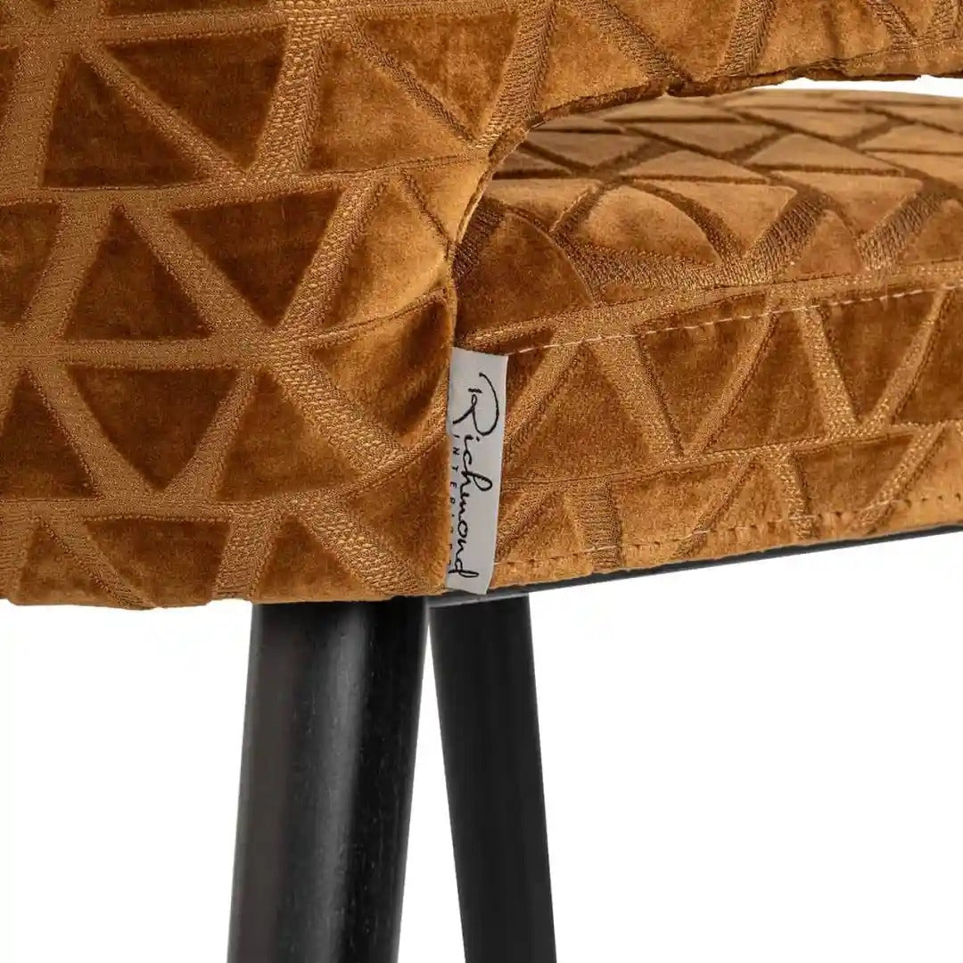 INDIGO brown stool with a black base