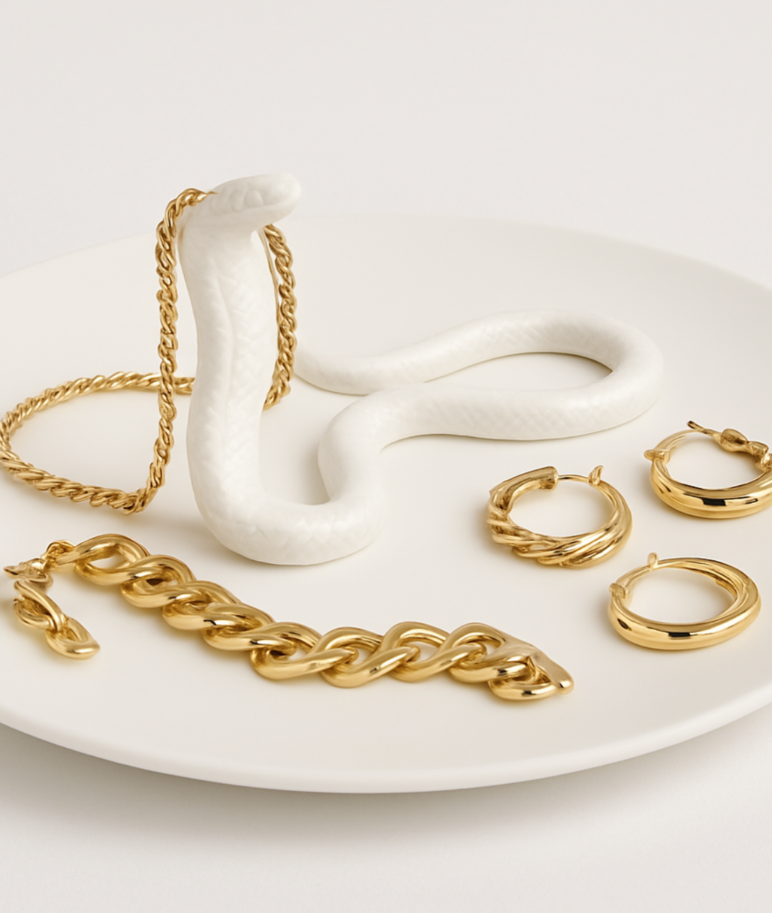 Decorative tray SNAKE white