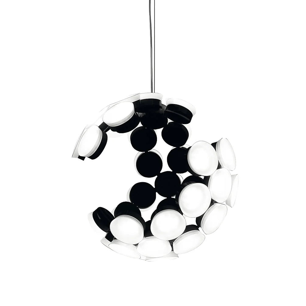 Závesná lampa SCOPAS biela s čiernou