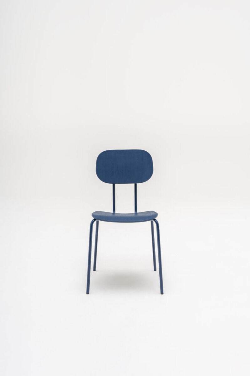Krzesło NEW SCHOOL bordowa podstawa – .mdd