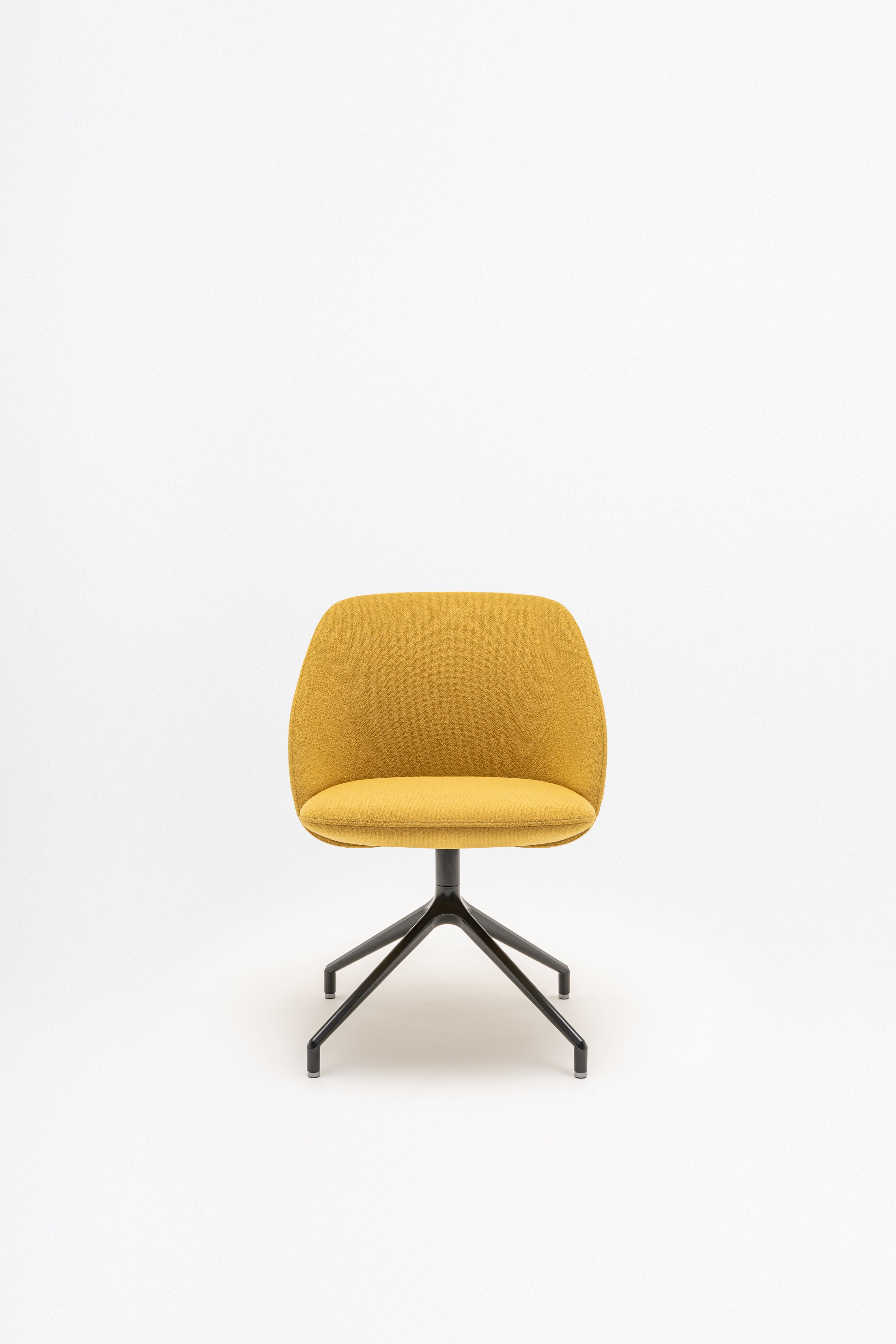 Rotable armchair with low backrest metal parallel base