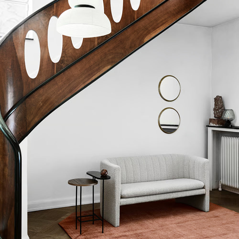Okrúhle nástenné zrkadlo SILLON s mosadzným rámom