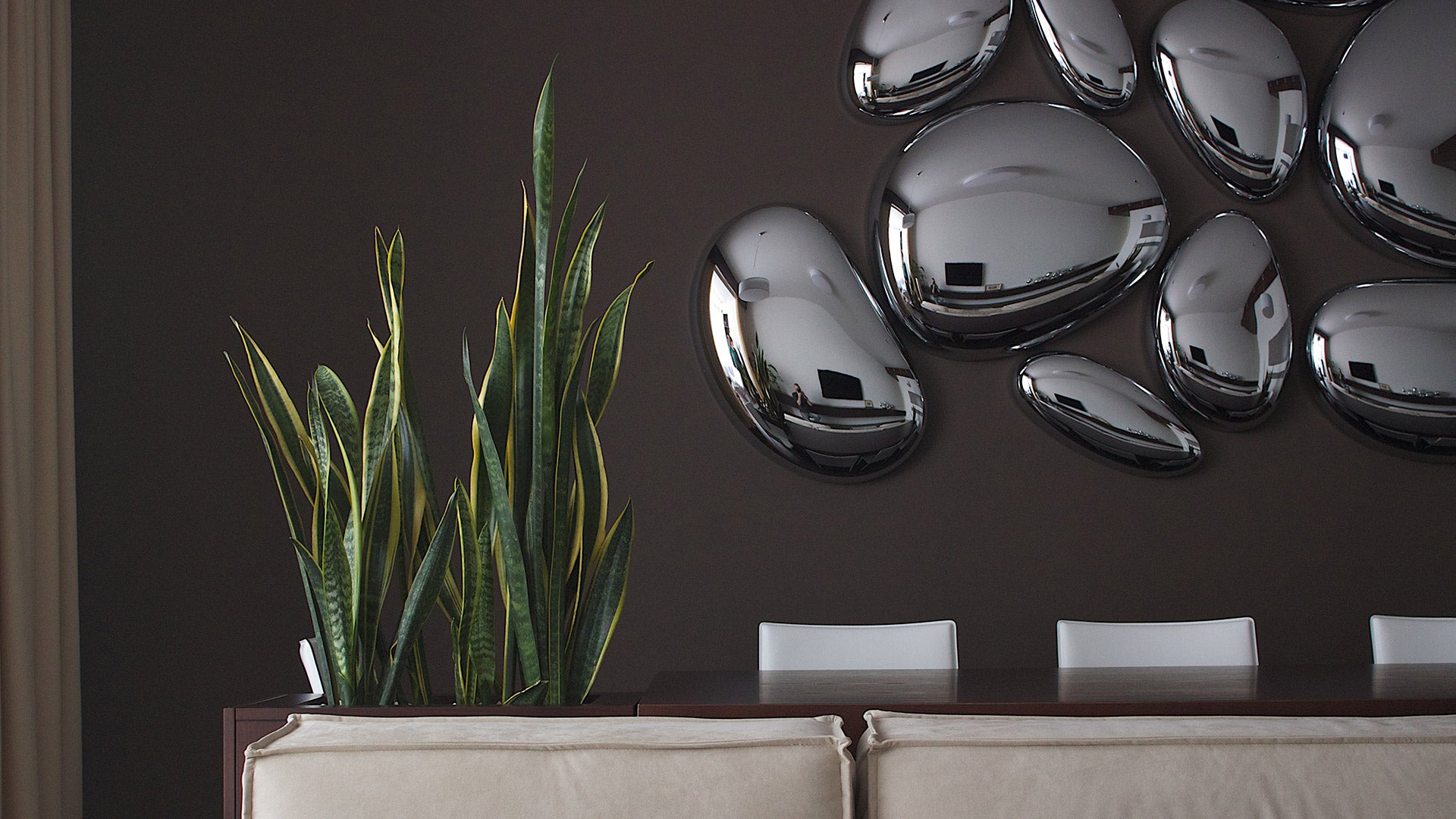 Stropná lampa SKYDRO chróm