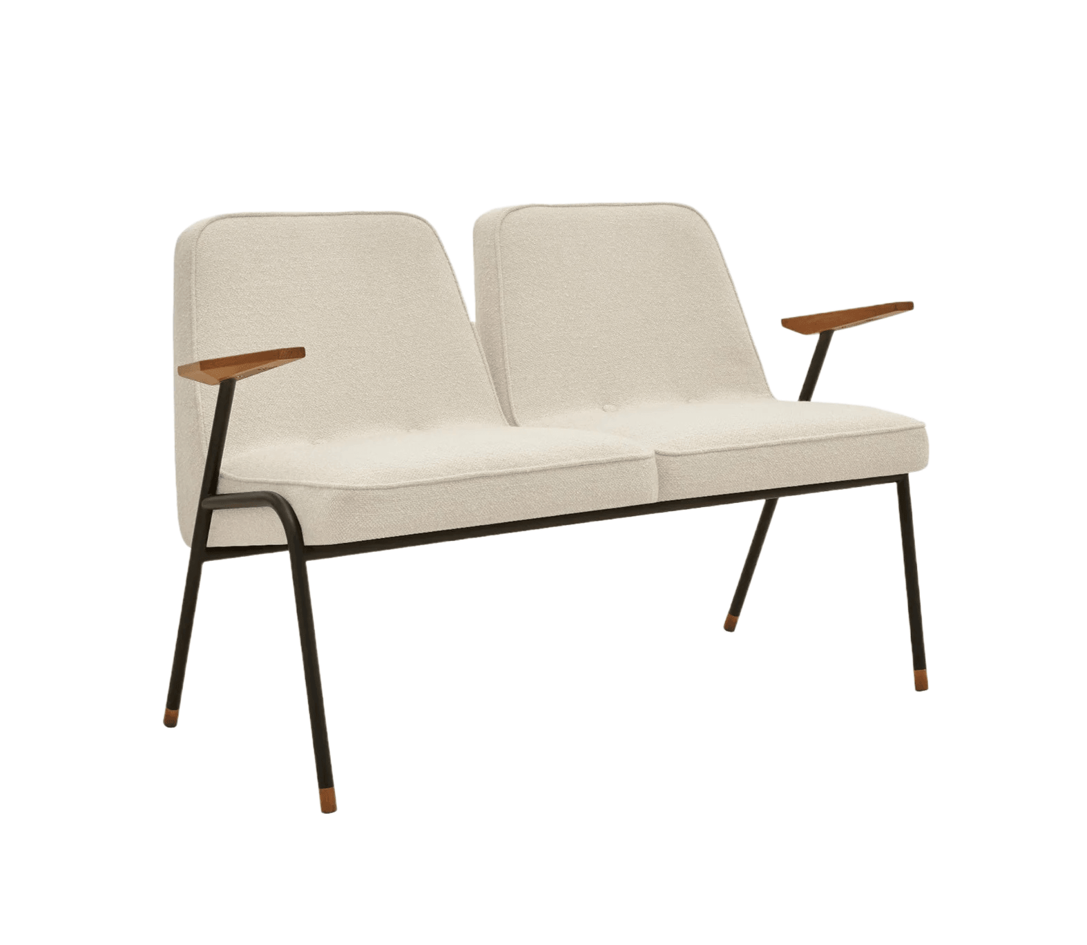 Sofa 2-osobowa 366 METAL beżowy w tkaninie Boucle Creme 366 concept Eye on Design