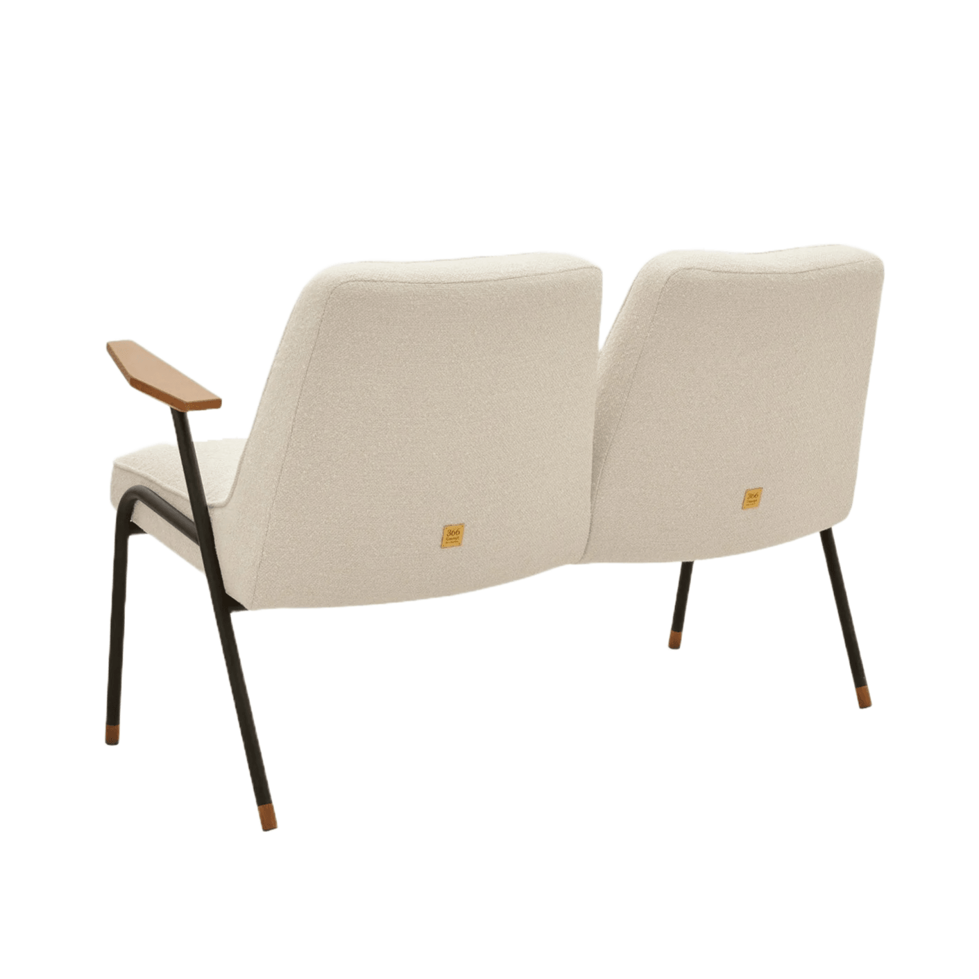 Sofa 2-osobowa 366 METAL beżowy w tkaninie Boucle Creme 366 concept Eye on Design