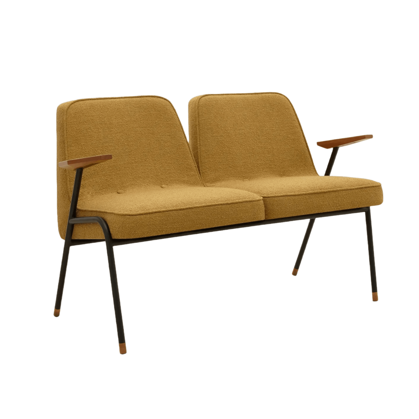 Sofa 2-osobowa 366 METAL żółty w tkaninie Boucle Mustard 366 concept Eye on Design