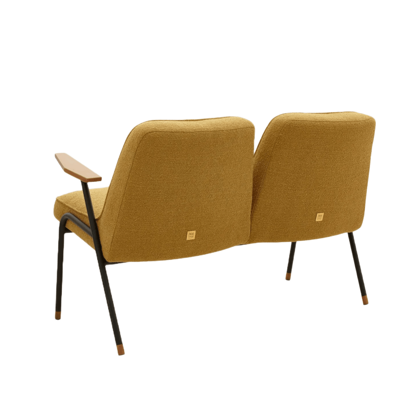 Sofa 2-osobowa 366 METAL żółty w tkaninie Boucle Mustard 366 concept Eye on Design