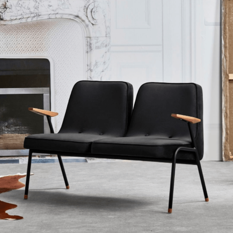 Sofa 2-osobowa 366 METAL żółty w tkaninie Boucle Mustard 366 concept Eye on Design