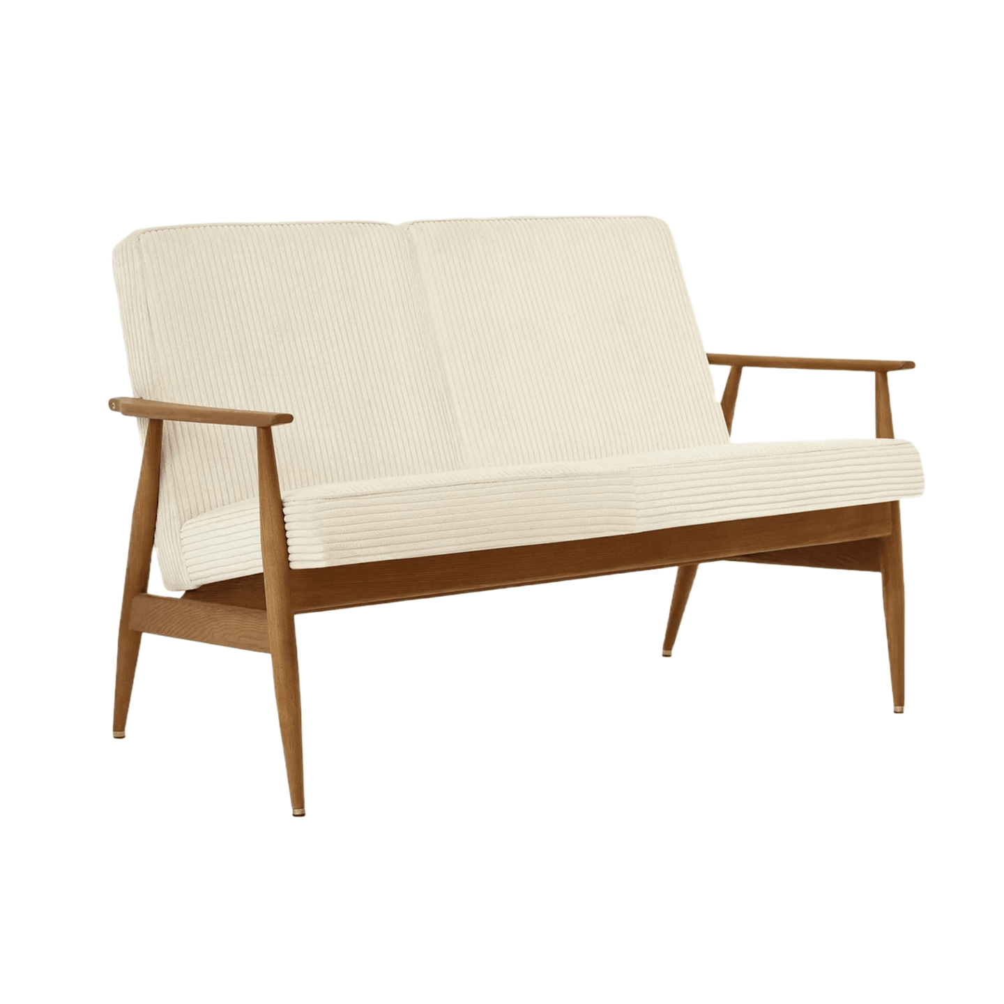 Sofa 2-osobowa dzielona FOX beżowy w tkaninie Cord Creme 366 concept Eye on Design