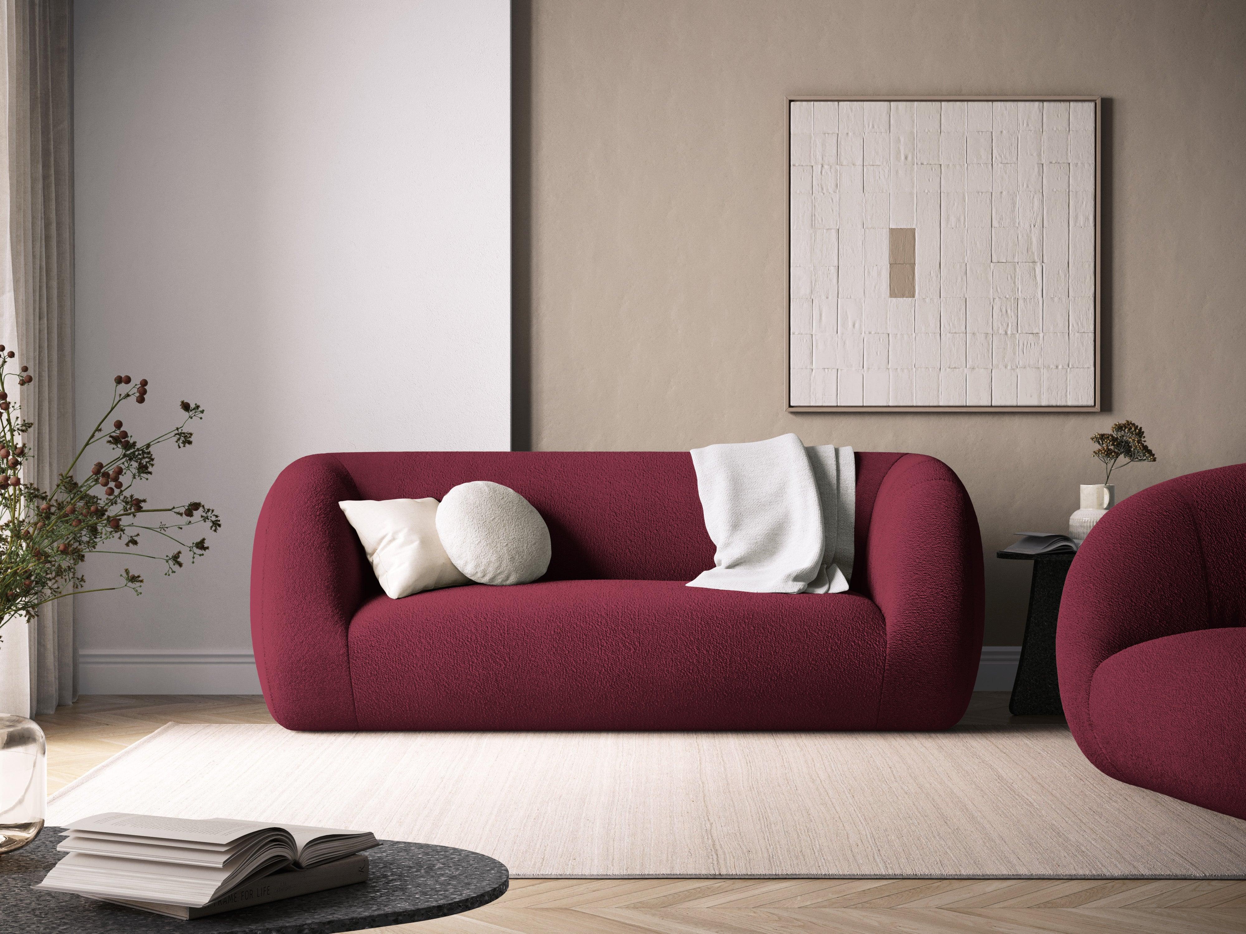 Sofa 2-osobowa ESSEN bordowy boucle Cosmopolitan Design Eye on Design