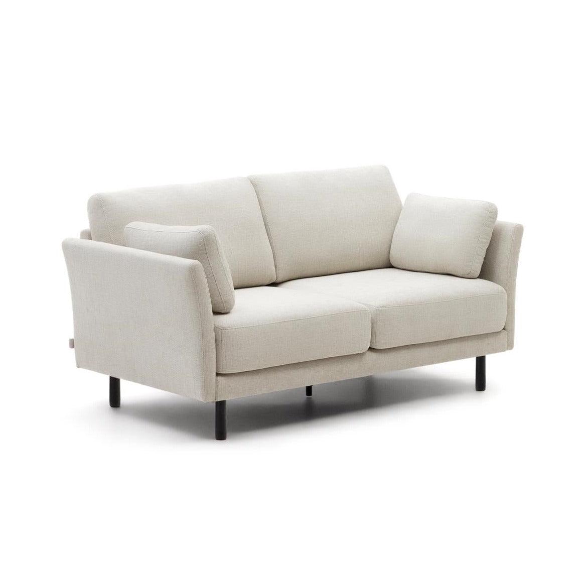 Sofa 2-osobowa GILMA perłowy z czarną podstawą La Forma Eye on Design