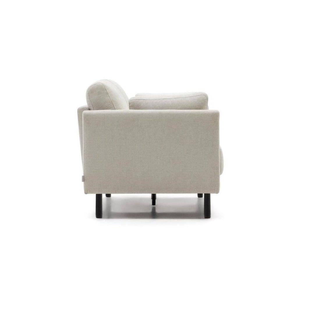 Sofa 2-osobowa GILMA perłowy z czarną podstawą La Forma Eye on Design