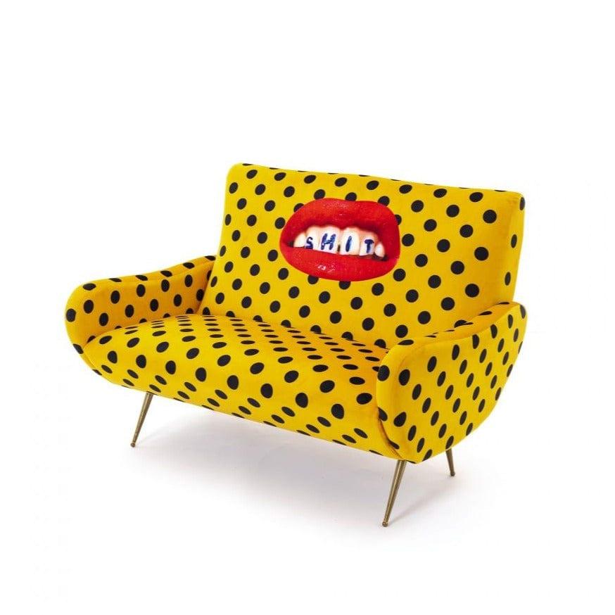 Sofa 2-osobowa SHIT żółty Seletti Eye on Design