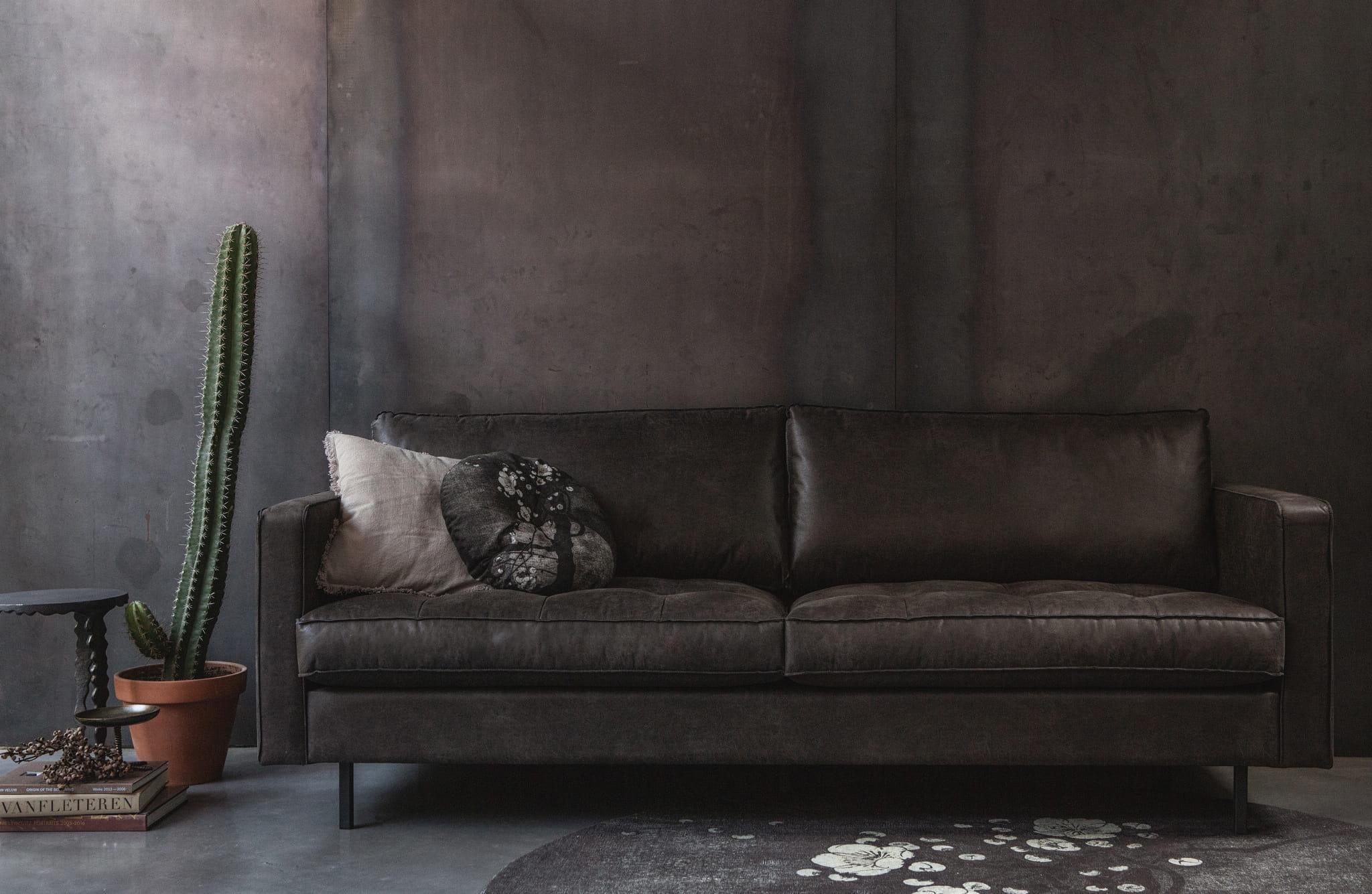 Sofa 2,5-osobowa skórzana RODEO czarny Be Pure Eye on Design