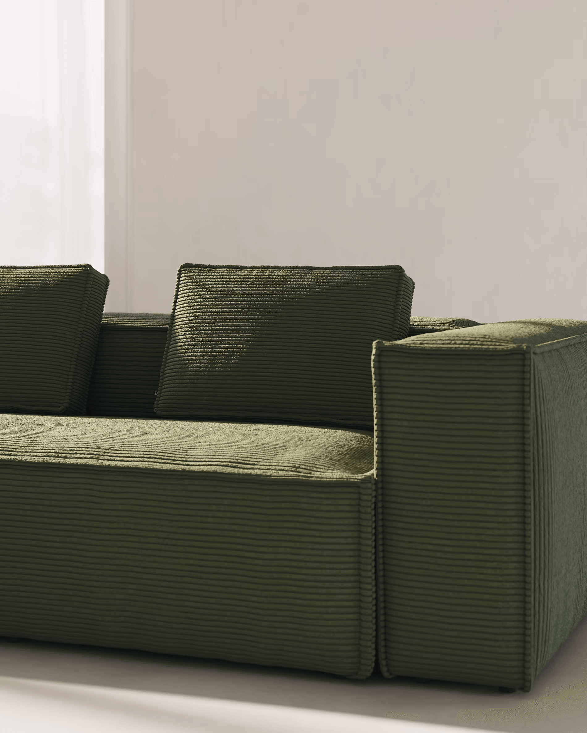 Sofa 3-osobowa BLOK zielony sztruks La Forma Eye on Design
