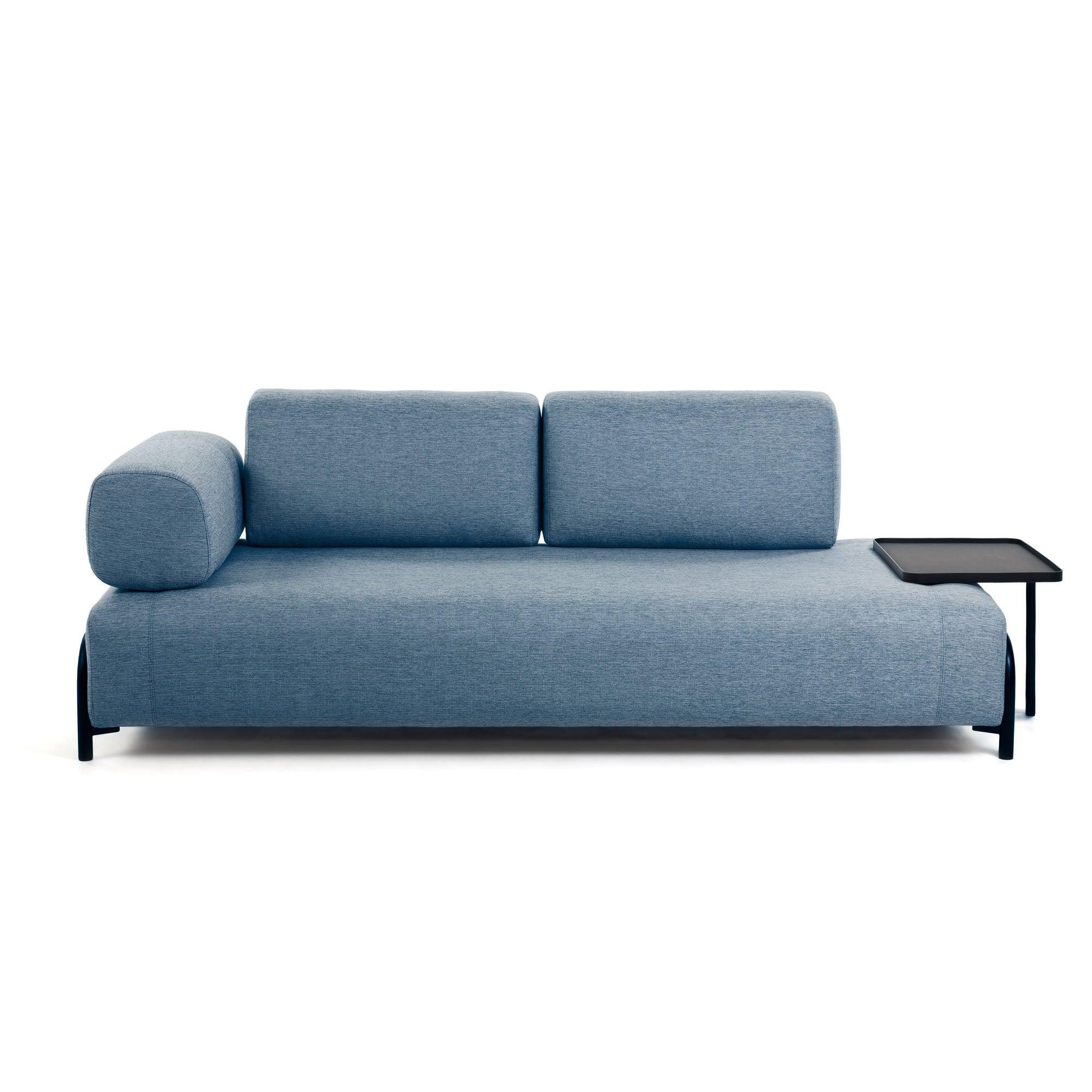Sofa 3-osobowa COMPO niebieski La Forma Jeden + duża taca Eye on Design