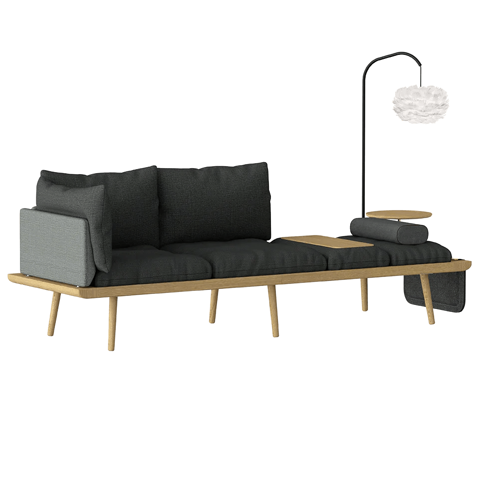 Sofa 3-osobowa LOUNGE AROUND karmelowy z dębem UMAGE Eye on Design