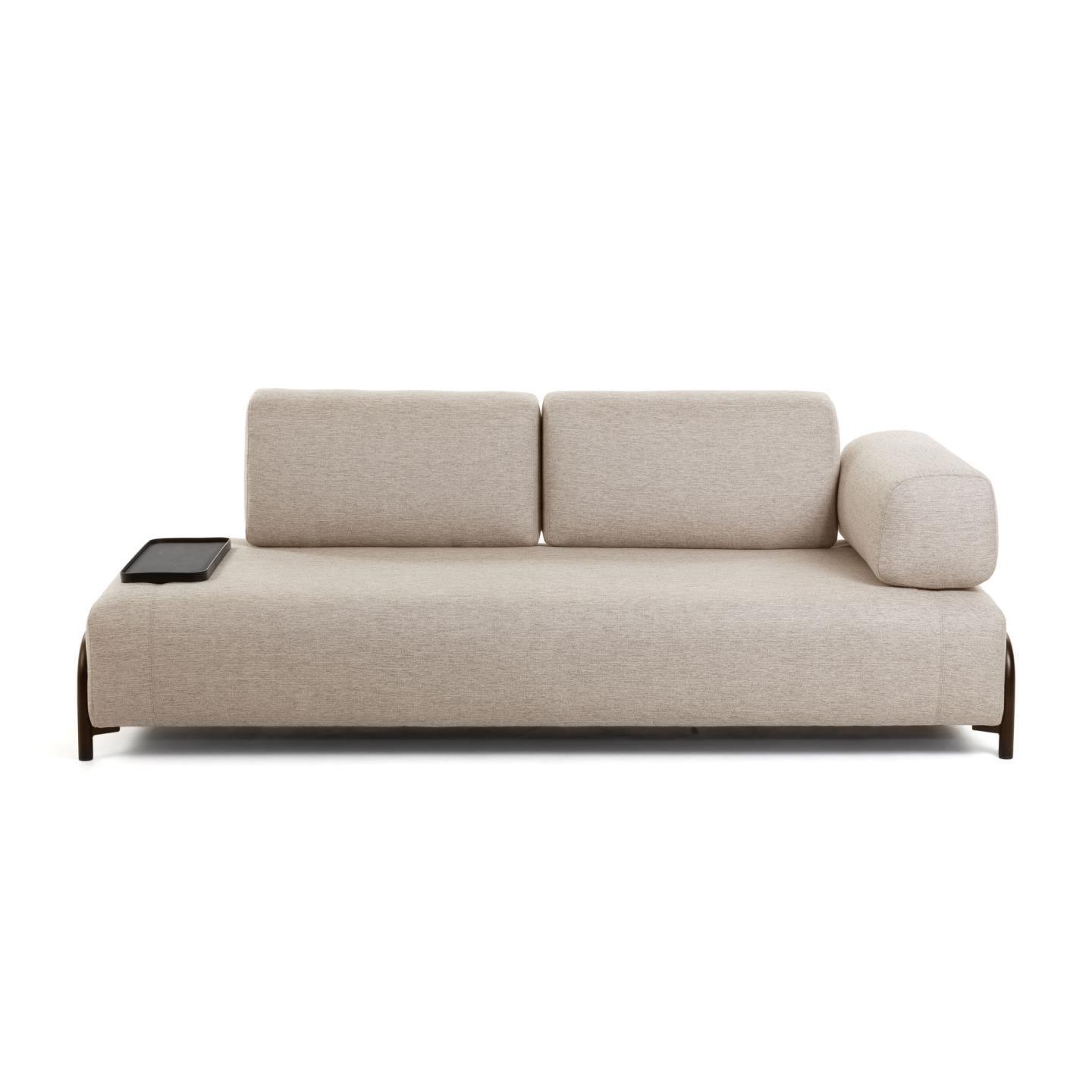 Sofa 3-osobowa modułowa z małą tacką COMPO beżowy La Forma Eye on Design