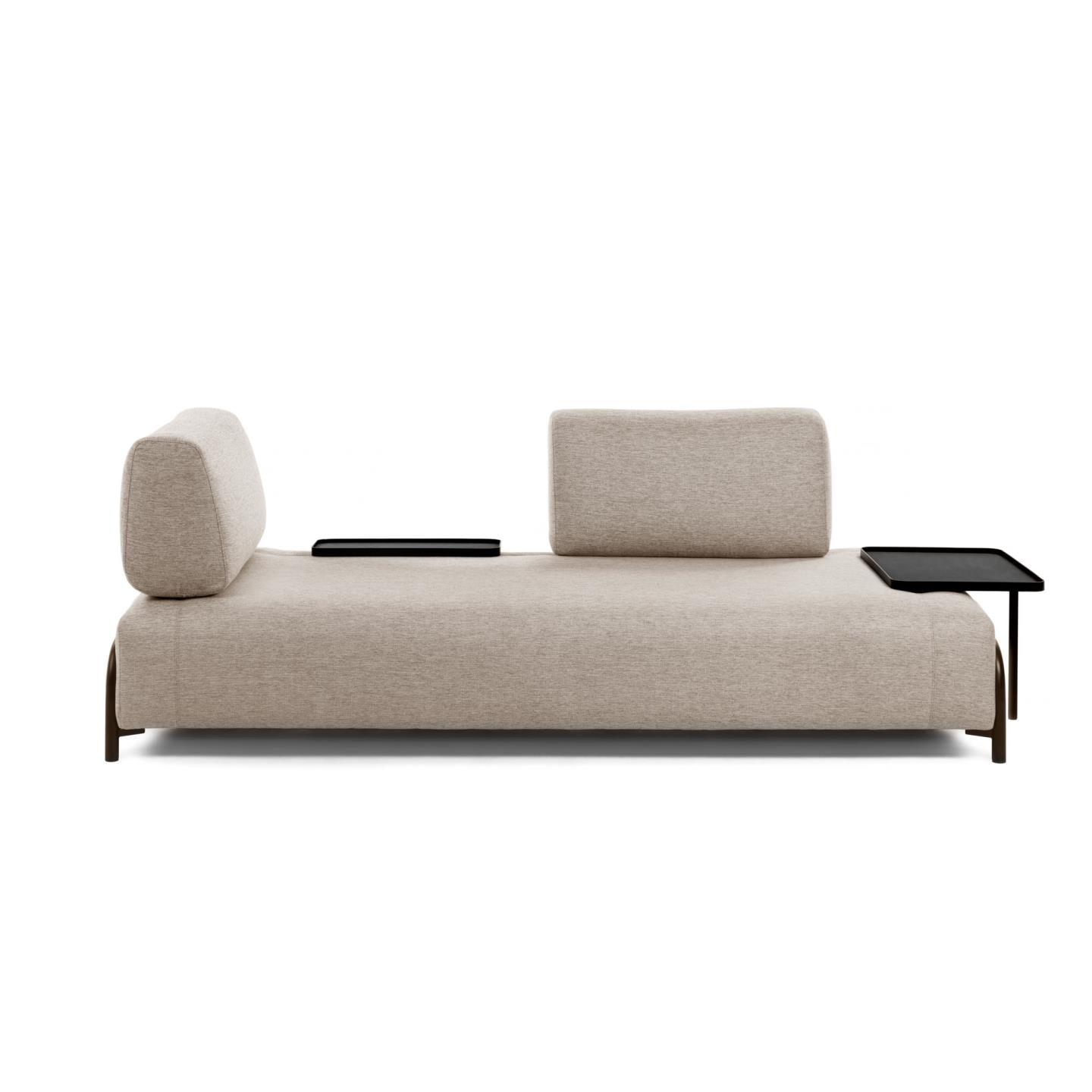 Sofa 3-osobowa modułowa z małą tacką COMPO beżowy La Forma Eye on Design