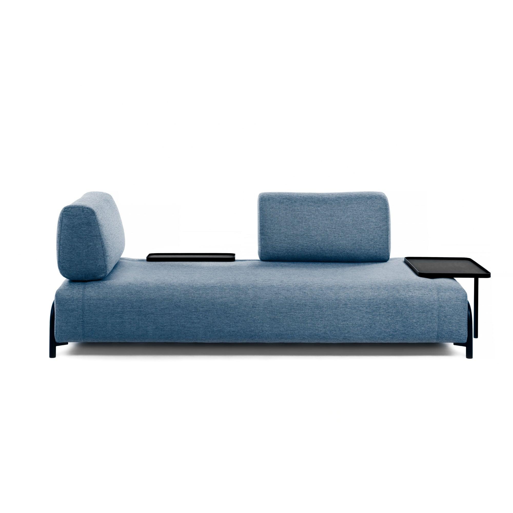 Sofa 3-osobowa modułowa z małą tacką COMPO niebieski La Forma Eye on Design