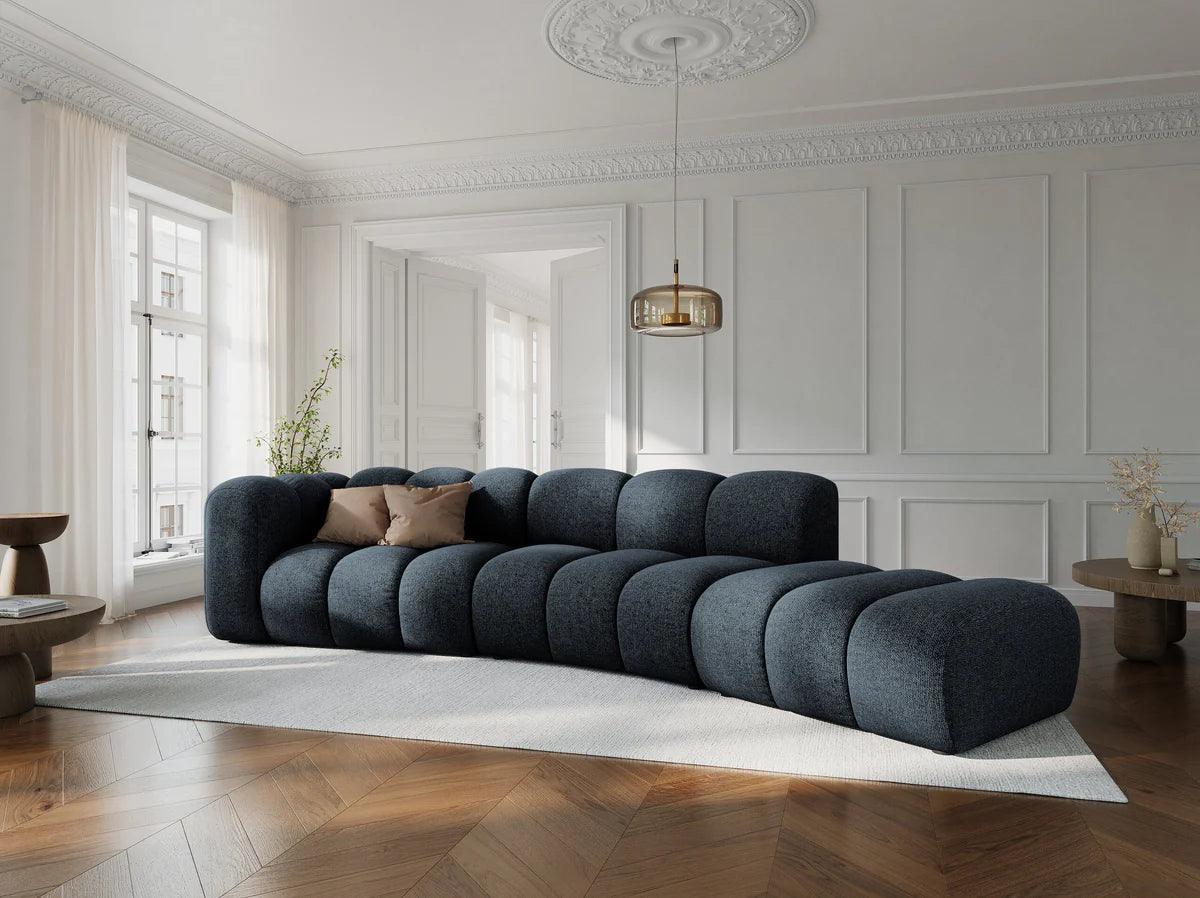 Sofa 5-osobowa prawostronna SKYLER granatowy szenil Interieurs 86 Eye on Design