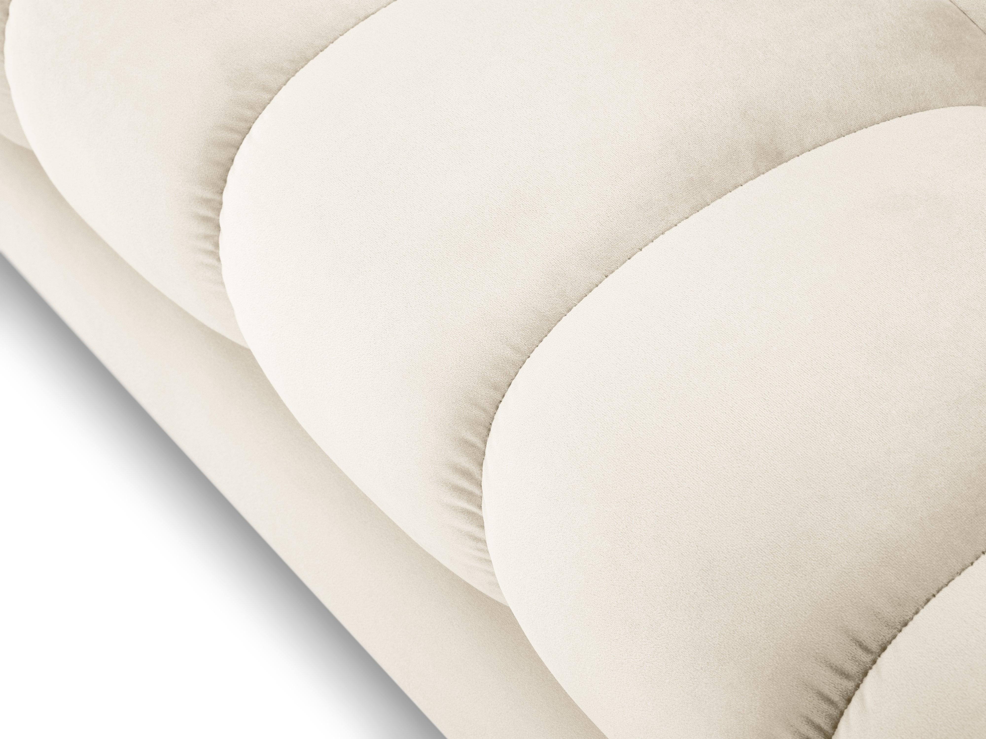 Sofa aksamitna 2-osobowa BALI jasnobeżowy ze złotą podstawą Cosmopolitan Design Eye on Design