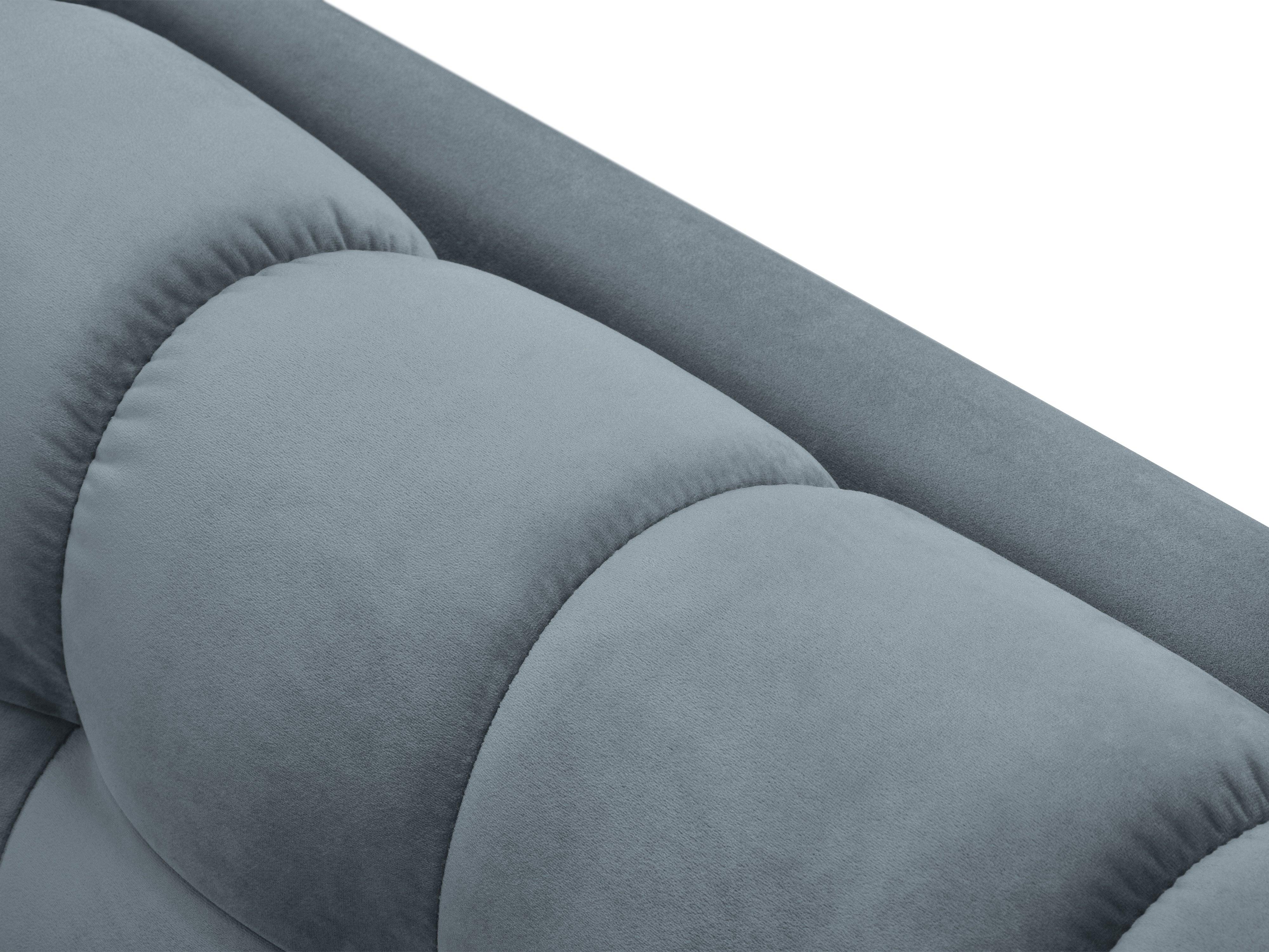 Sofa aksamitna 2-osobowa BALI jasnoniebieski z czarną podstawą Cosmopolitan Design Eye on Design