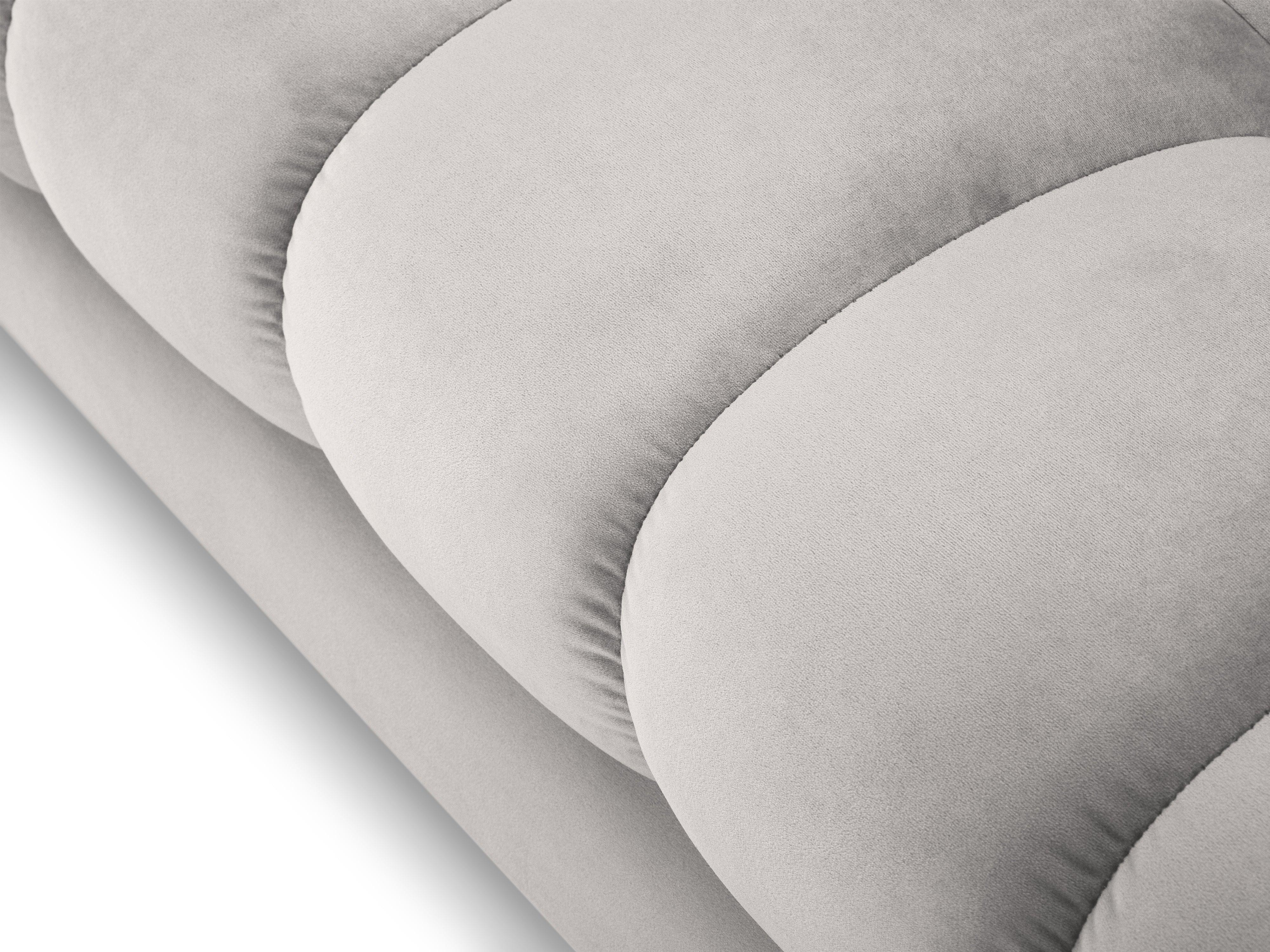 Sofa aksamitna 2-osobowa BALI srebrny ze złotą podstawą Cosmopolitan Design Eye on Design