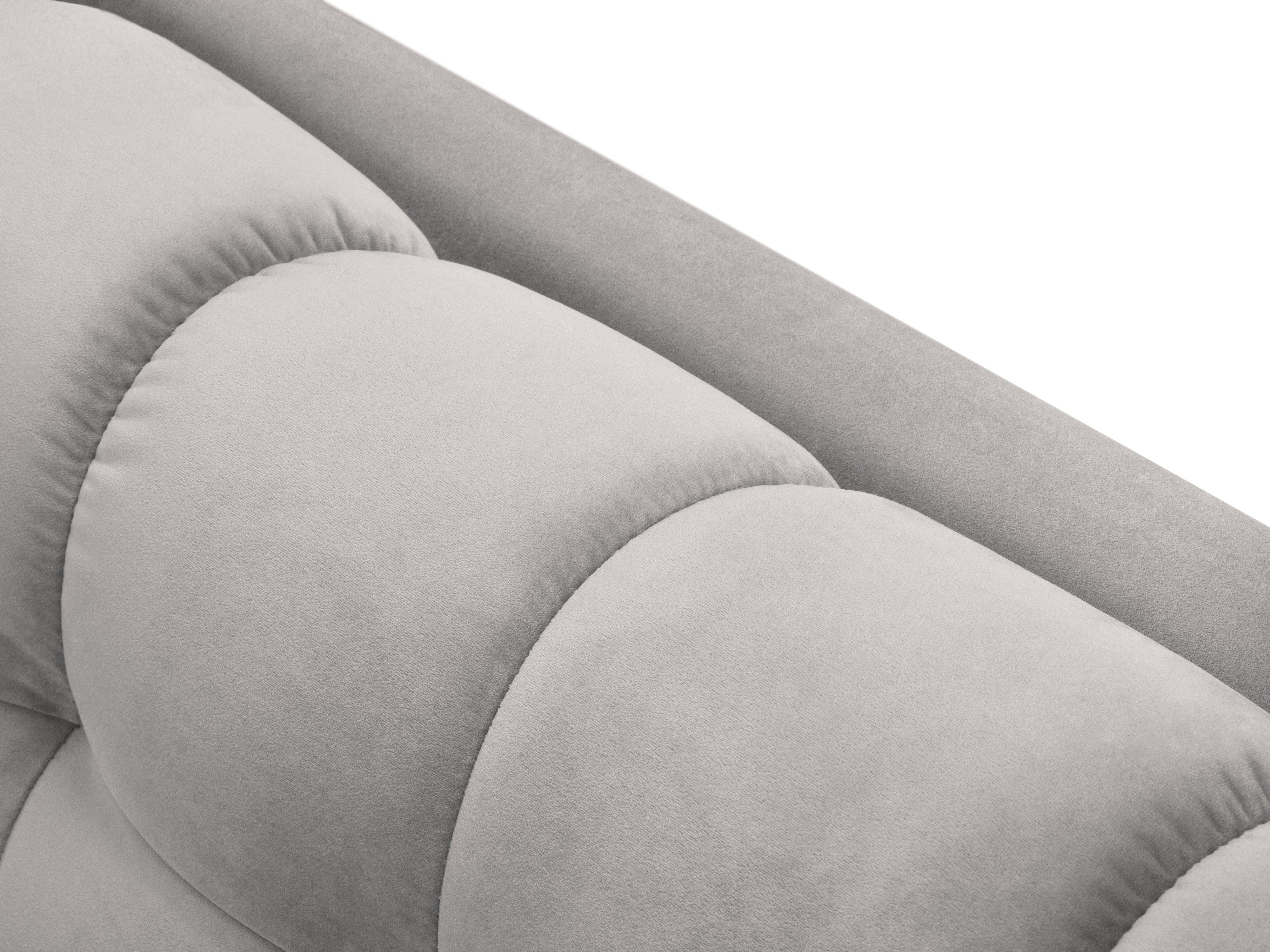 Sofa aksamitna 2-osobowa BALI srebrny ze złotą podstawą Cosmopolitan Design Eye on Design