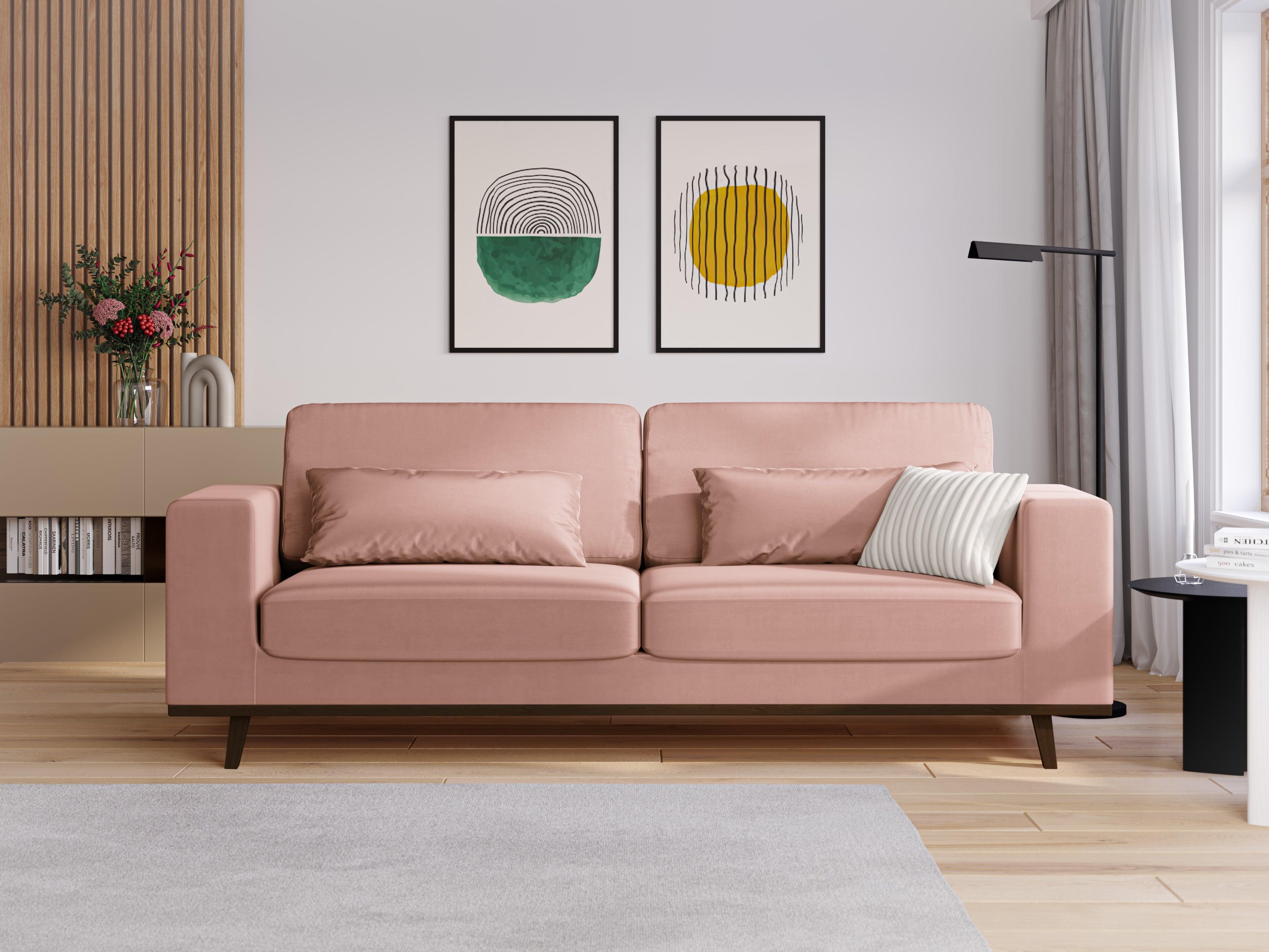 Sofa aksamitna 2-osobowa HEBE różowy Mazzini Sofas Eye on Design