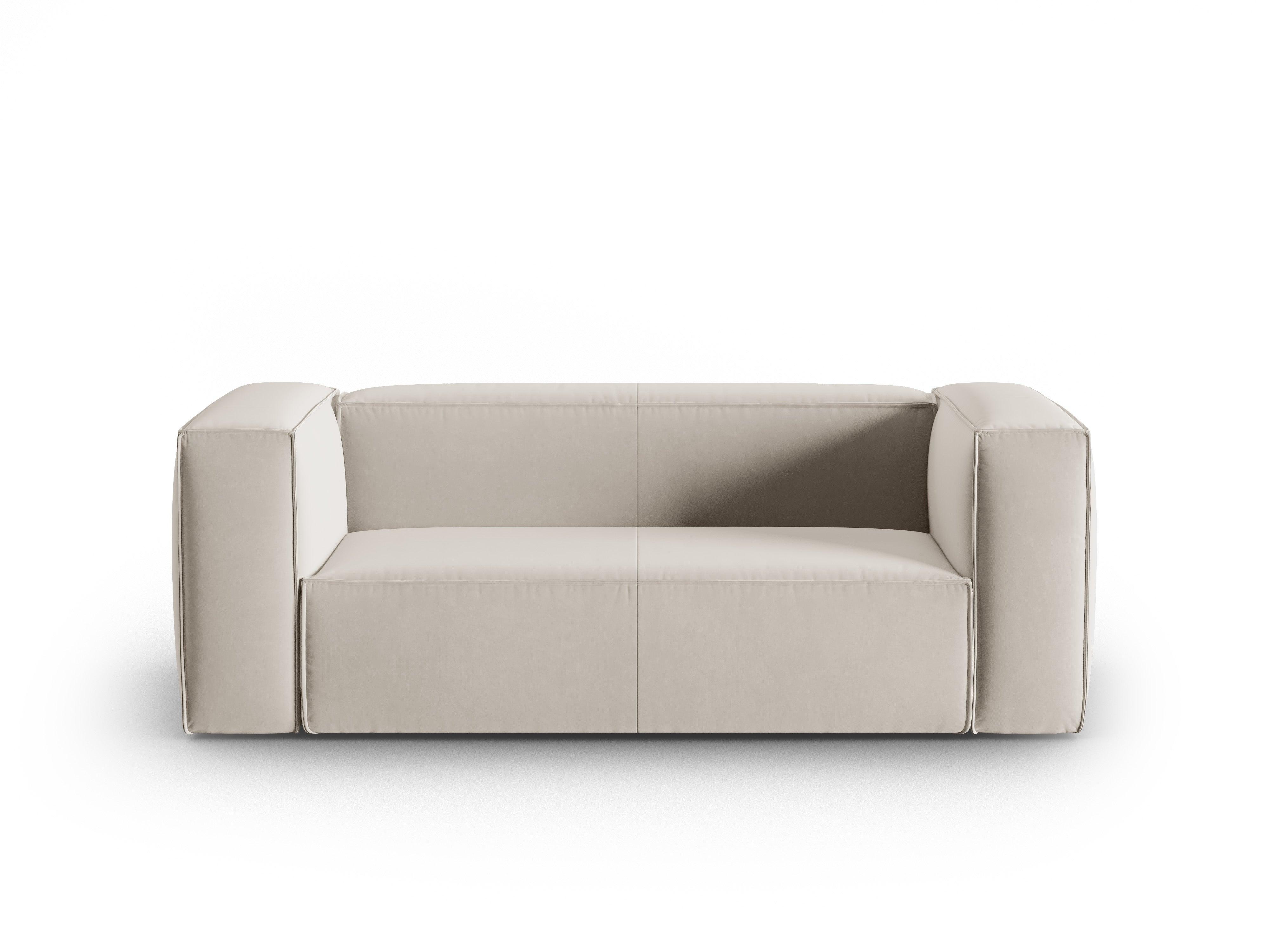 Sofa aksamitna 2-osobowa MACKAY jasnobeżowy Cosmopolitan Design Eye on Design