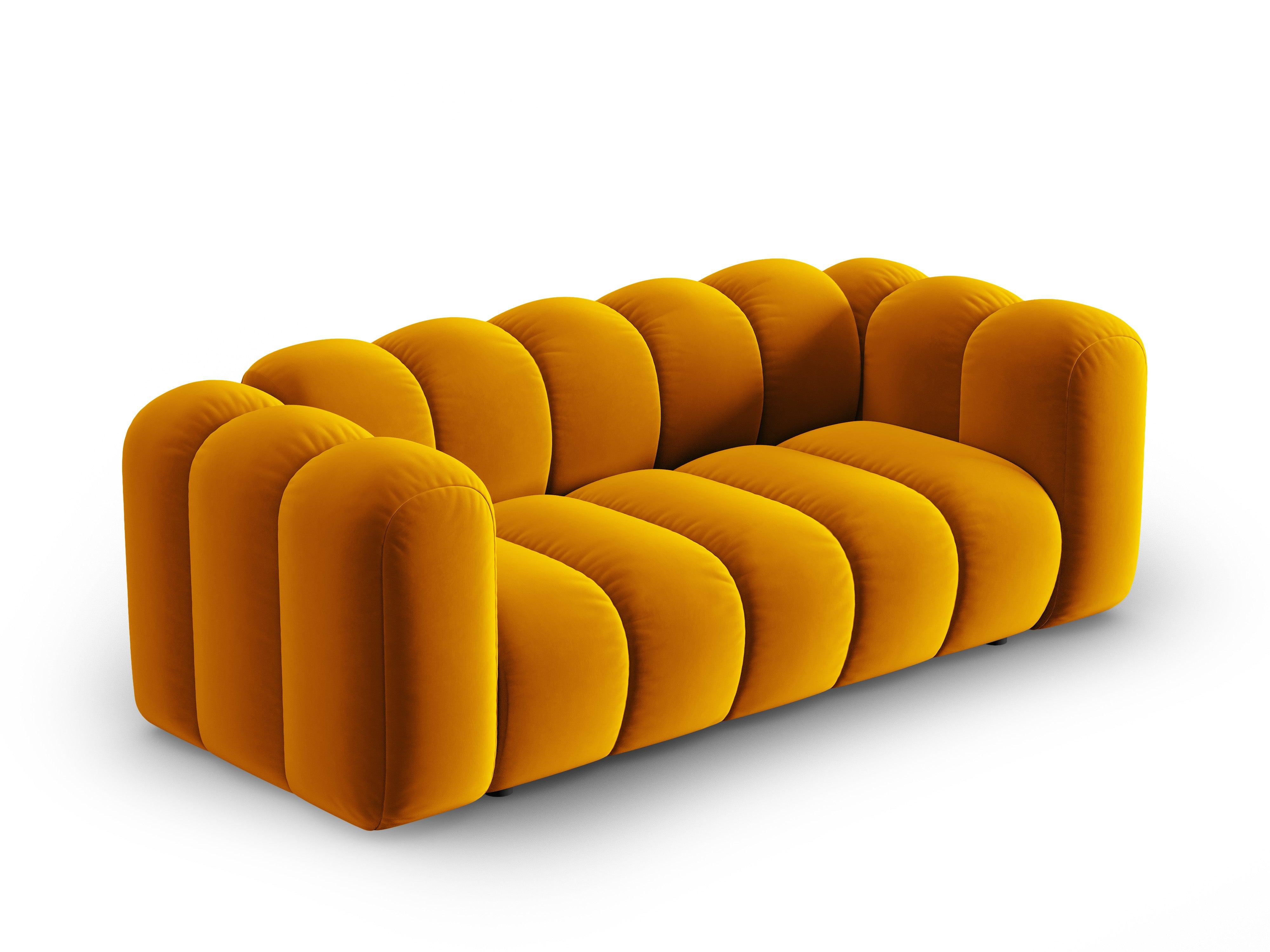 Sofa aksamitna 2-osobowa SKYLER musztardowy Interieurs 86 Eye on Design