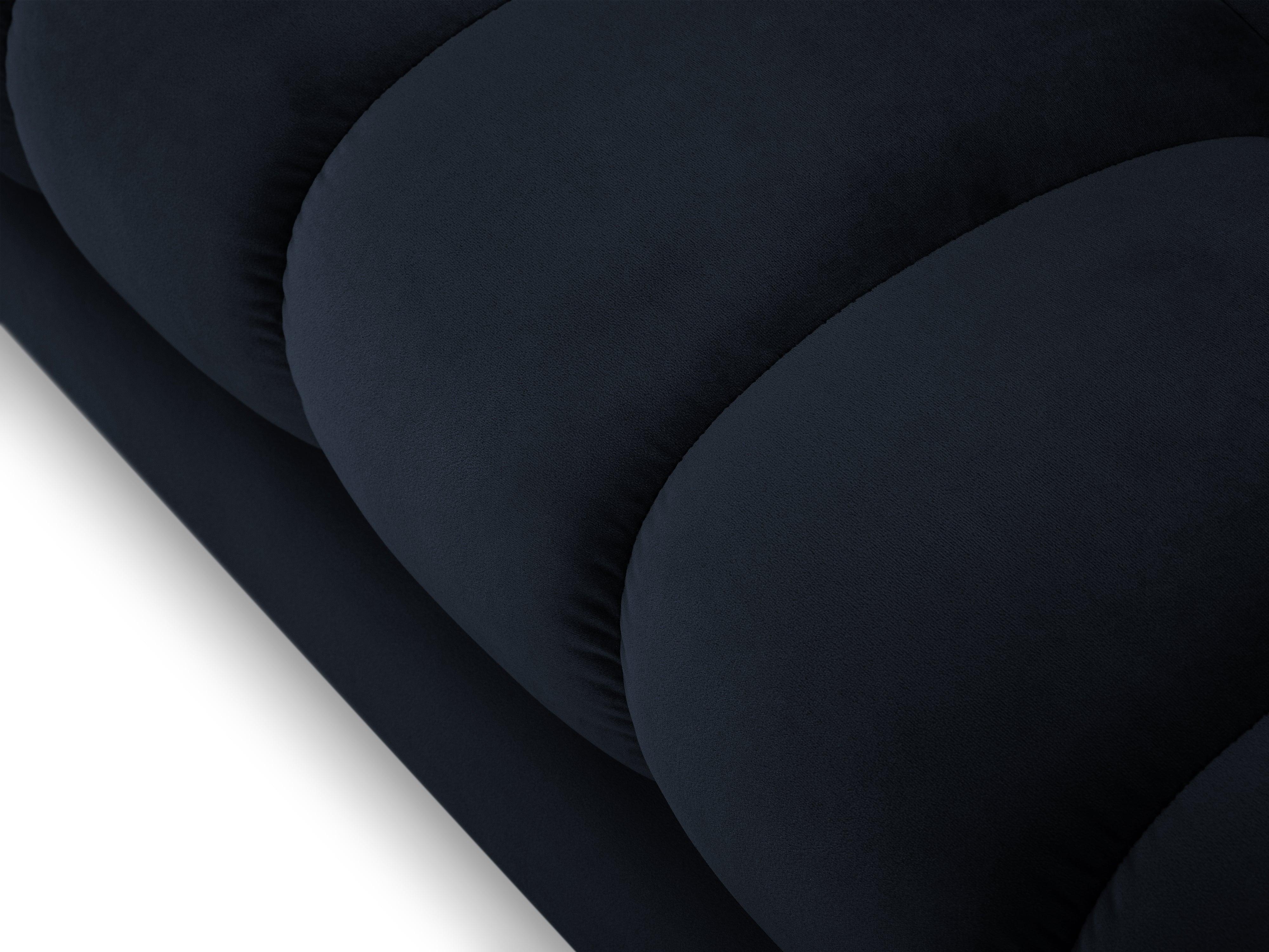Sofa aksamitna 3-osobowa BALI ciemnoniebieski z czarną podstawą Cosmopolitan Design Eye on Design