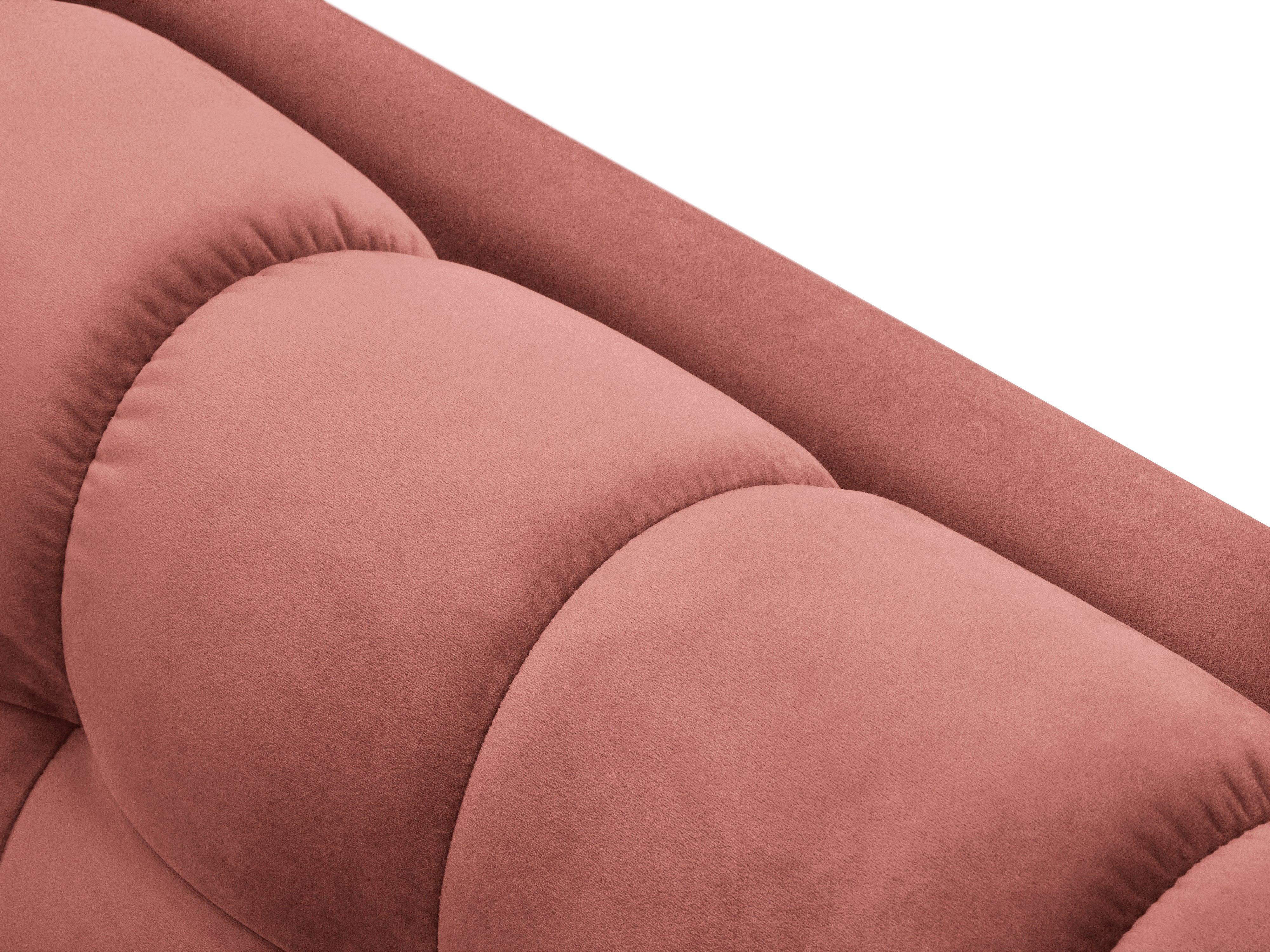 Sofa aksamitna 3-osobowa BALI różowy z czarną podstawą Cosmopolitan Design Eye on Design